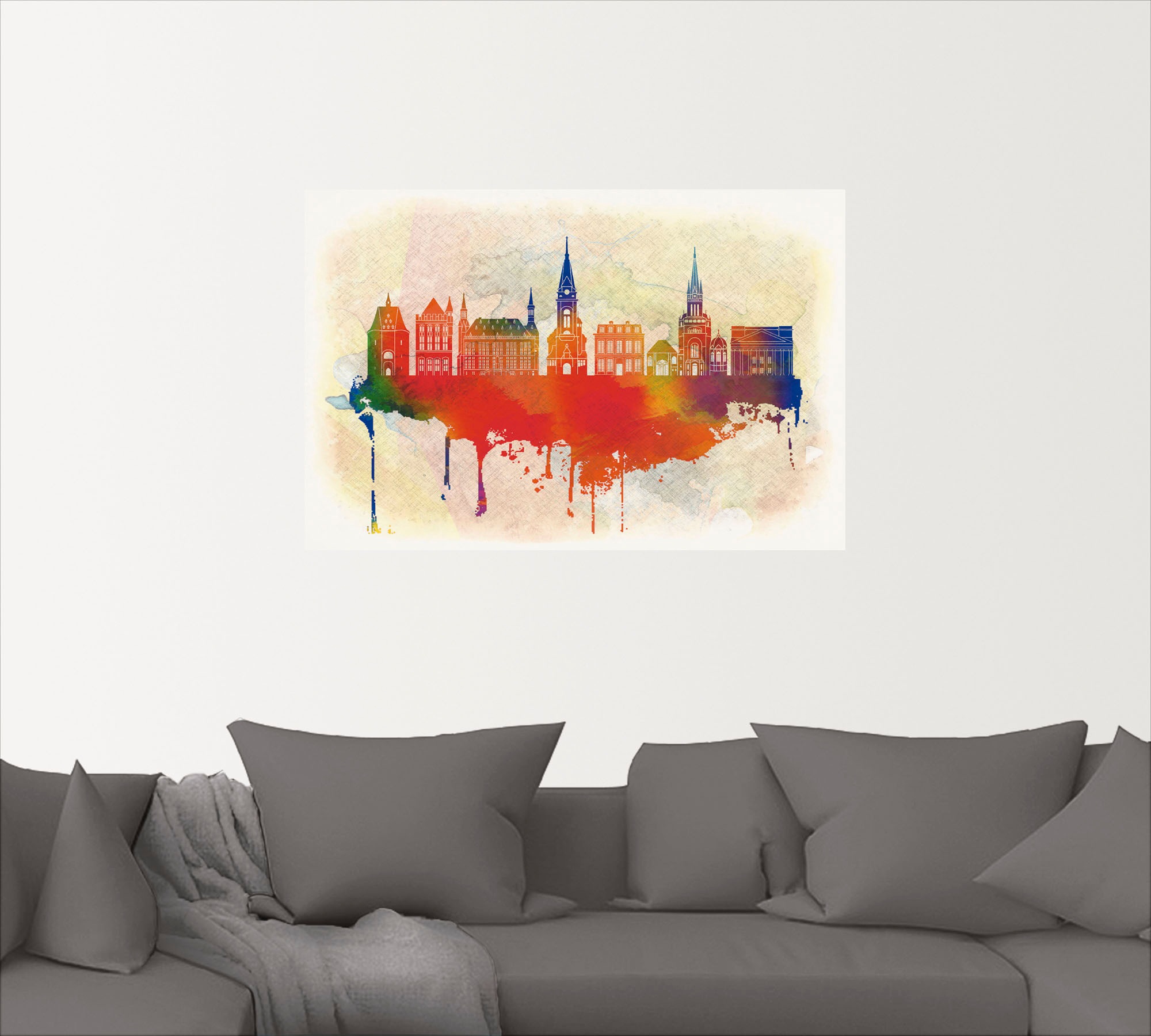 Artland Wandbild »Aachen Deutschland Skyline«, Deutschland, (1 St.), als Alubild, Leinwandbild, Wandaufkleber oder Poster in versch. Größen