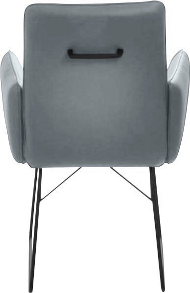 K+W Komfort & Wohnen Armlehnstuhl, 1 St., Leder CLOUD, Drahtkufengestell in Metall schwarz, Griff am Rücken, Steppung im Sitz