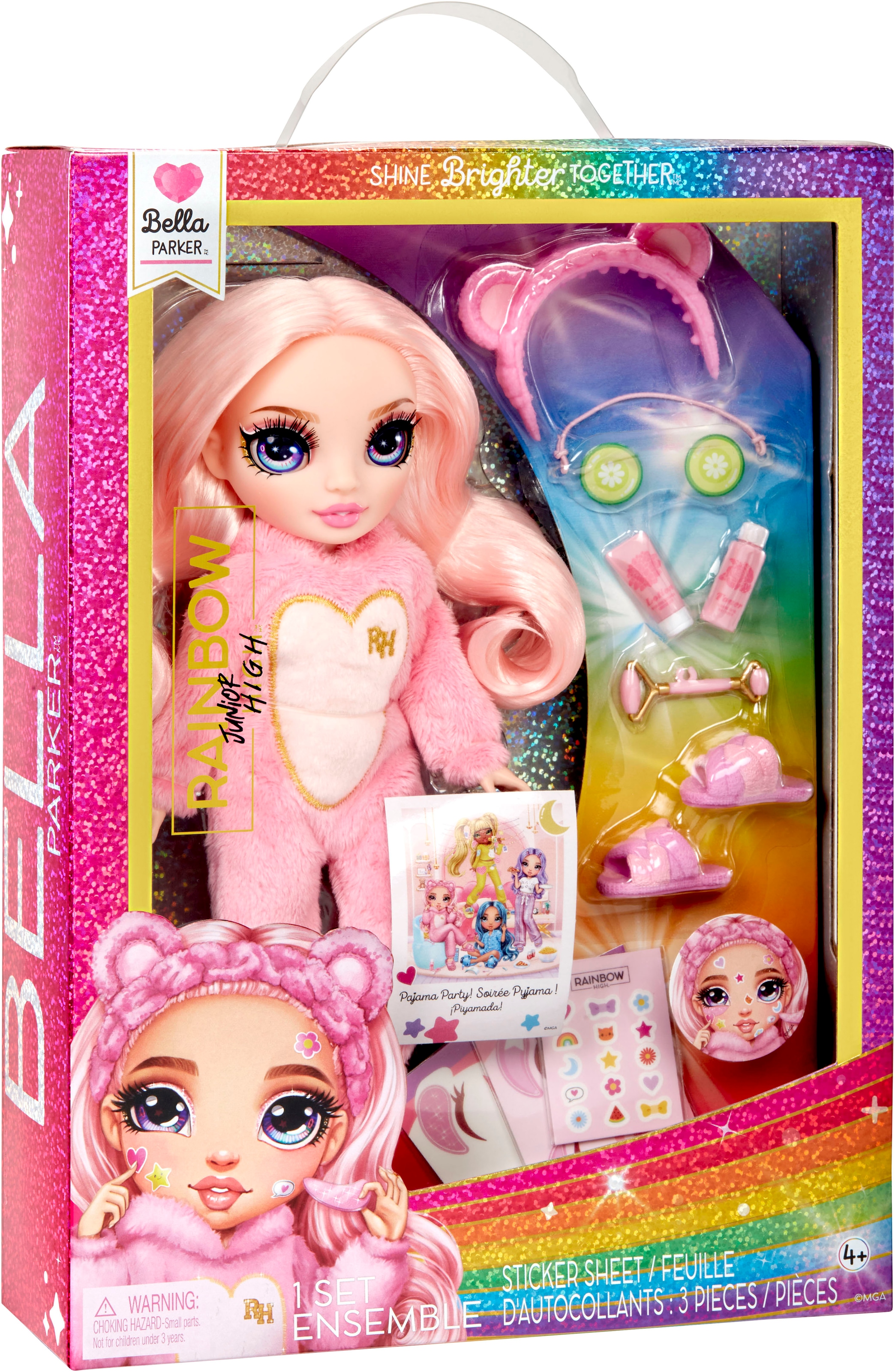 RAINBOW HIGH Anziehpuppe »Junior High PJ Party Fashion Doll Bella (Pink)«