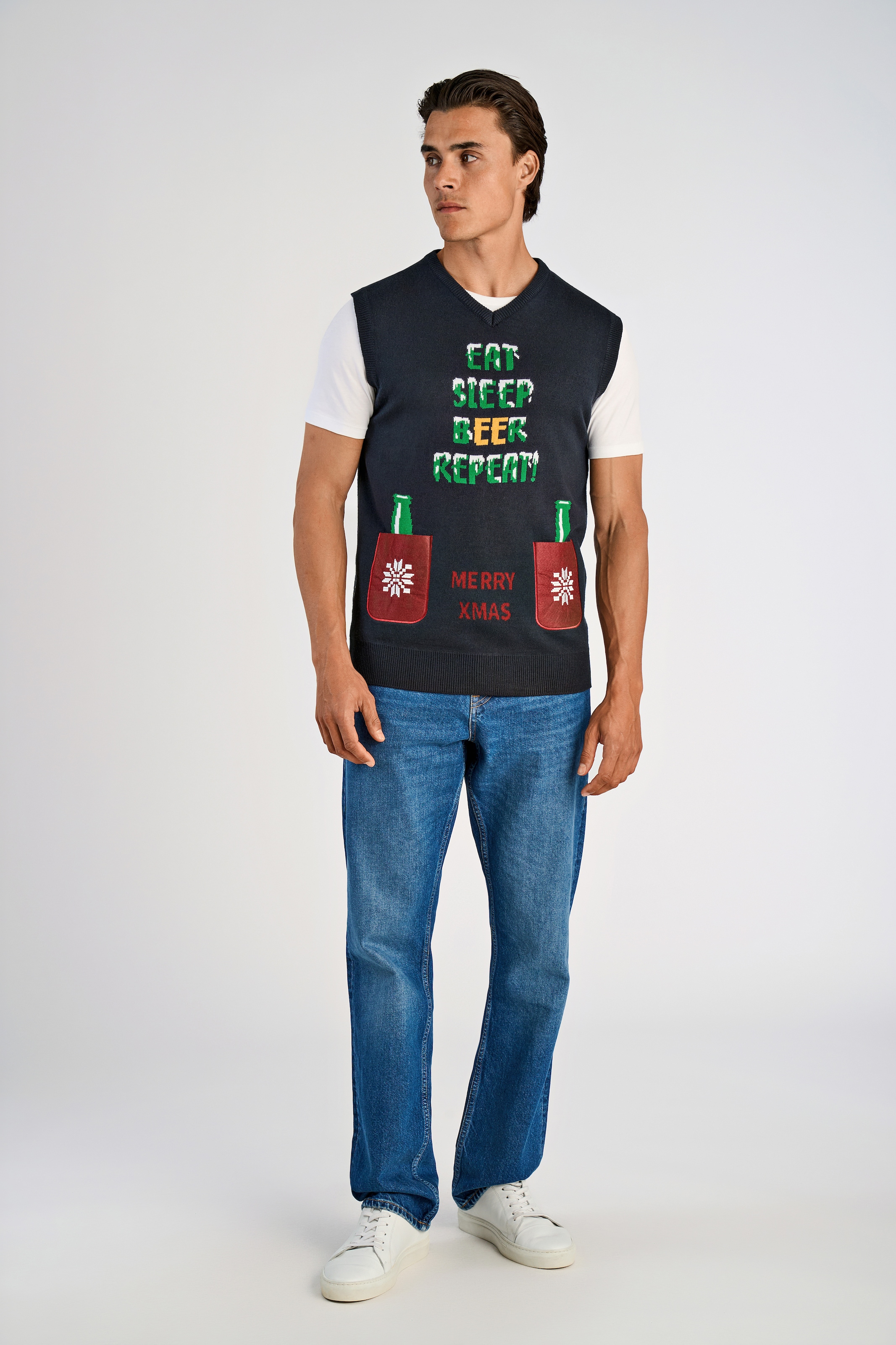 LINDBERGH Pullunder mit weihnachtlichem Intarsien Muster