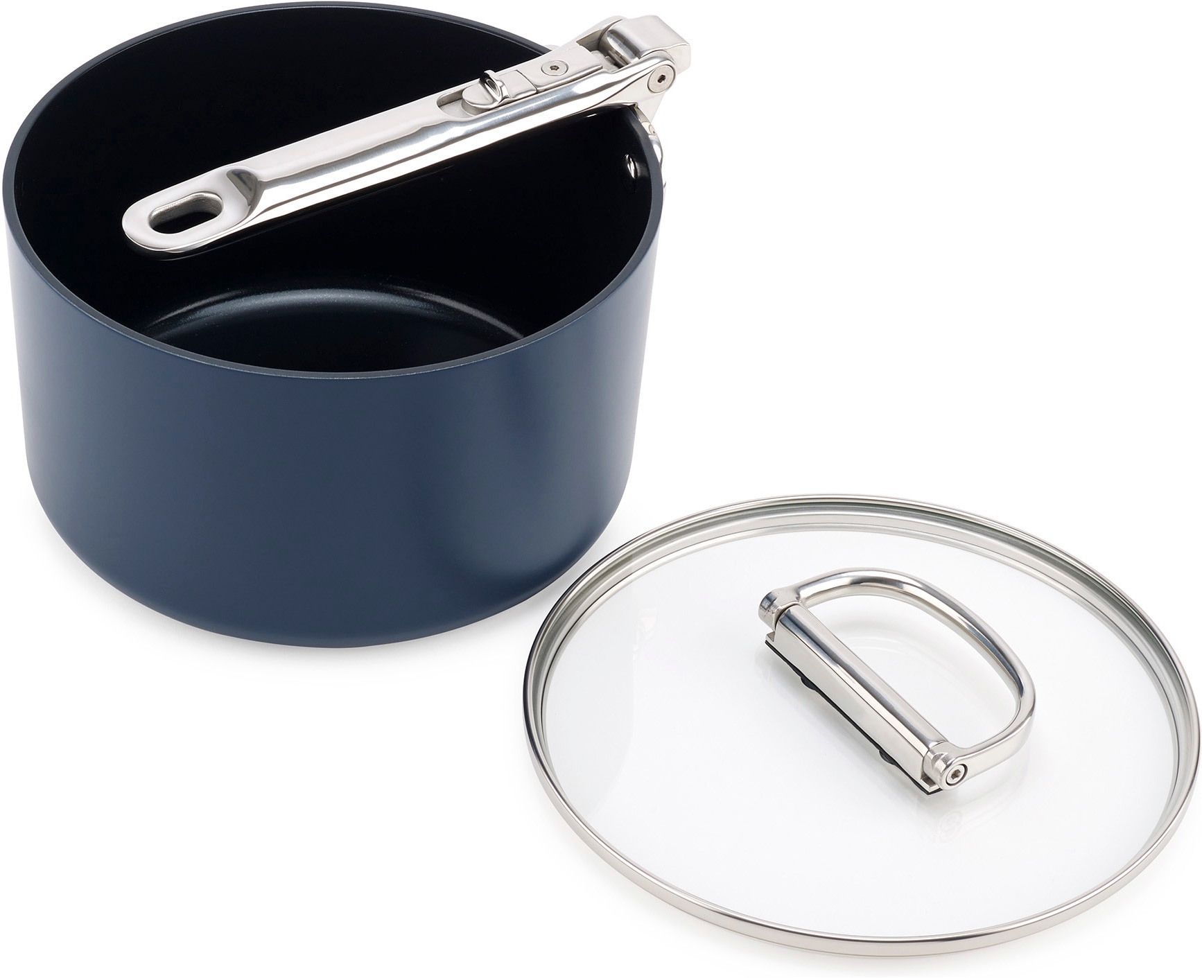 Joseph Joseph Kochtopf »Space 19 cm antihaftbeschichteter Topf, Kasserolle« Topf inkl. Deckel, 2 tlg.