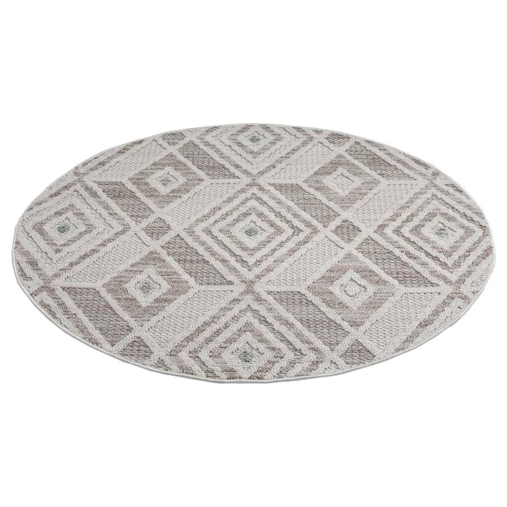 Carpet City Teppich »LINDO 8875«, rund, 11 mm Höhe, Kurzflor, Hochtief-Muster/ 3D-Effekt, Boho-Stil, Wohnzimmer