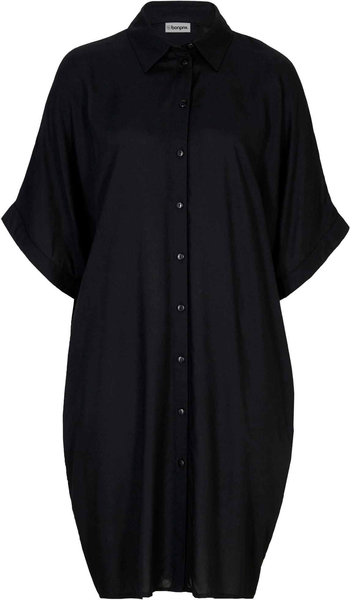 bonprix Blusenkleid Eingrifftaschen für den Alltag, aus Viskose, Oversize Passform, mit Knopfleiste