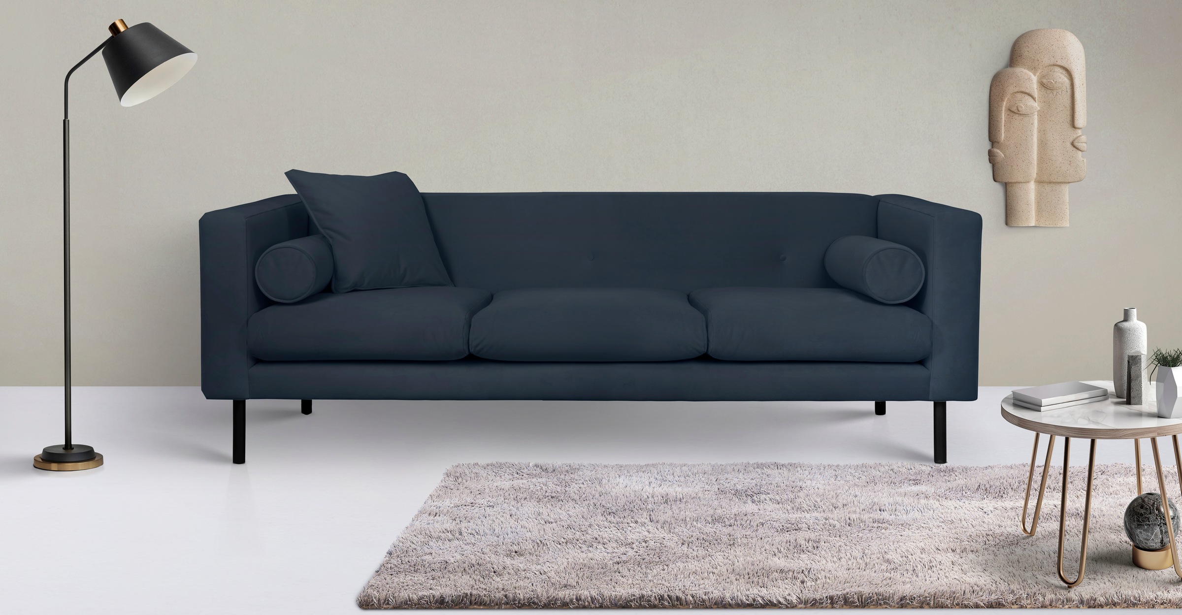 Home affaire 3-Sitzer "Lillibeth Designsofa mit Wellenunterfederung, Maße B günstig online kaufen