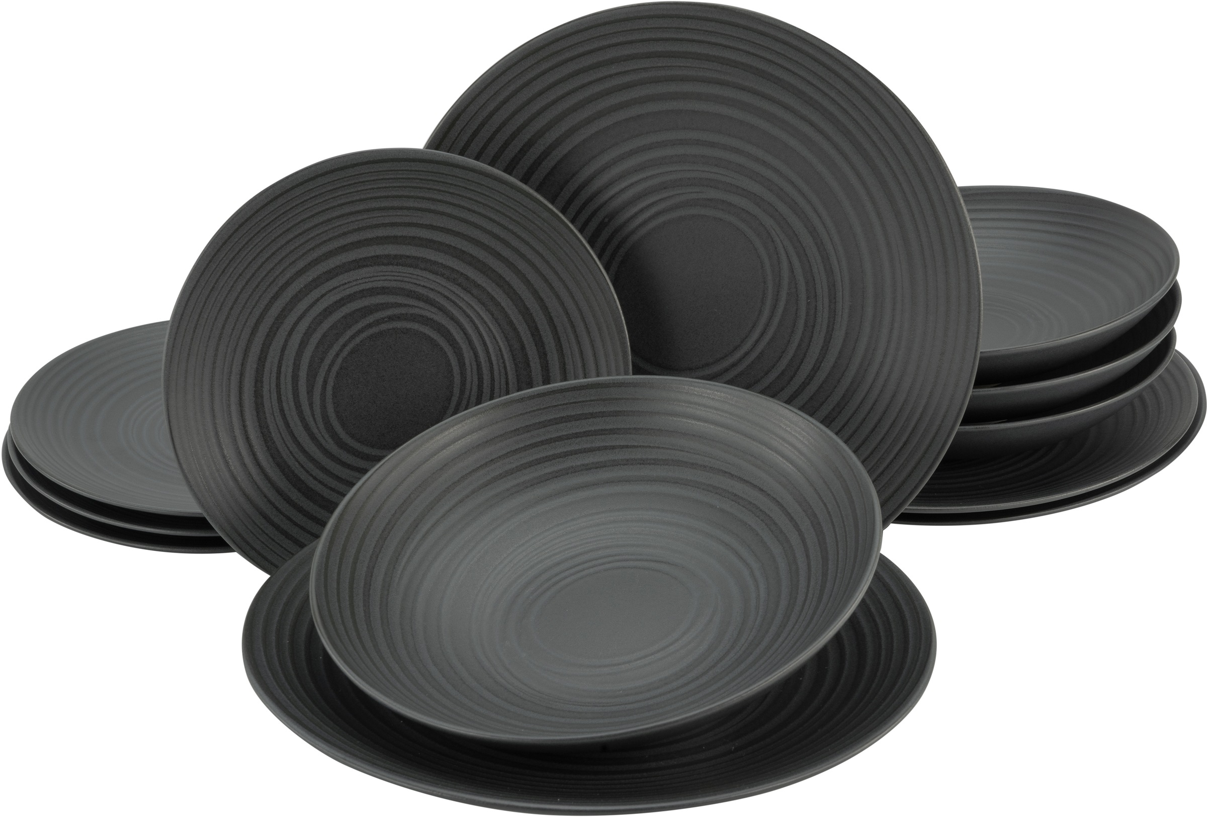 CreaTable Tafelservice »Geschirr-Set Lava Stone«, (Set, 12 tlg., Teller Set günstig online kaufen