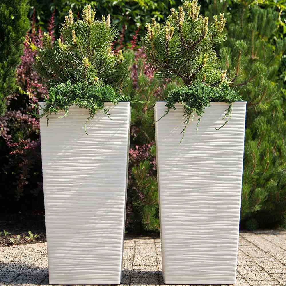 Siena Garden Pflanzkübel Rillenoptik, eckig