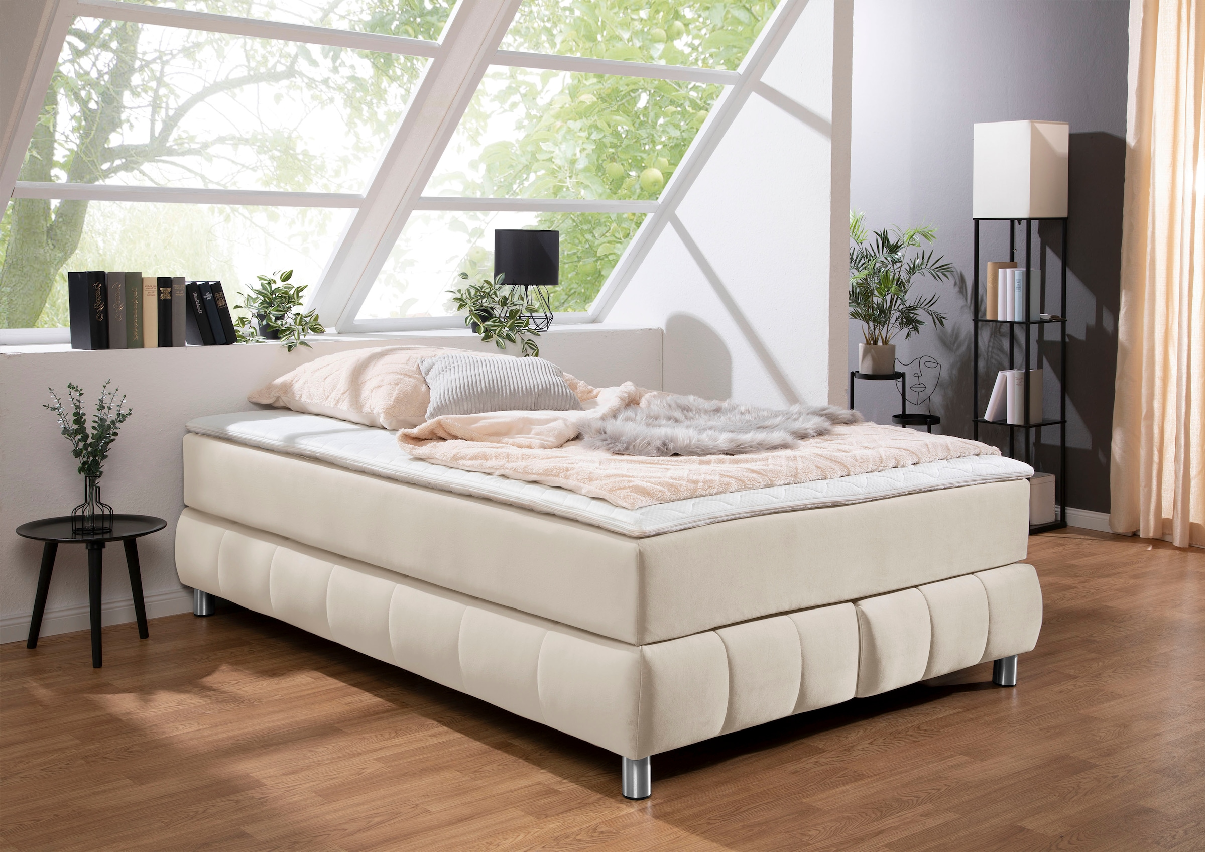 2. Bild von andas Boxspringbett »Salo«, Ohne Kopfteil, inkl. Topper, auch in Überlänge 220 cm