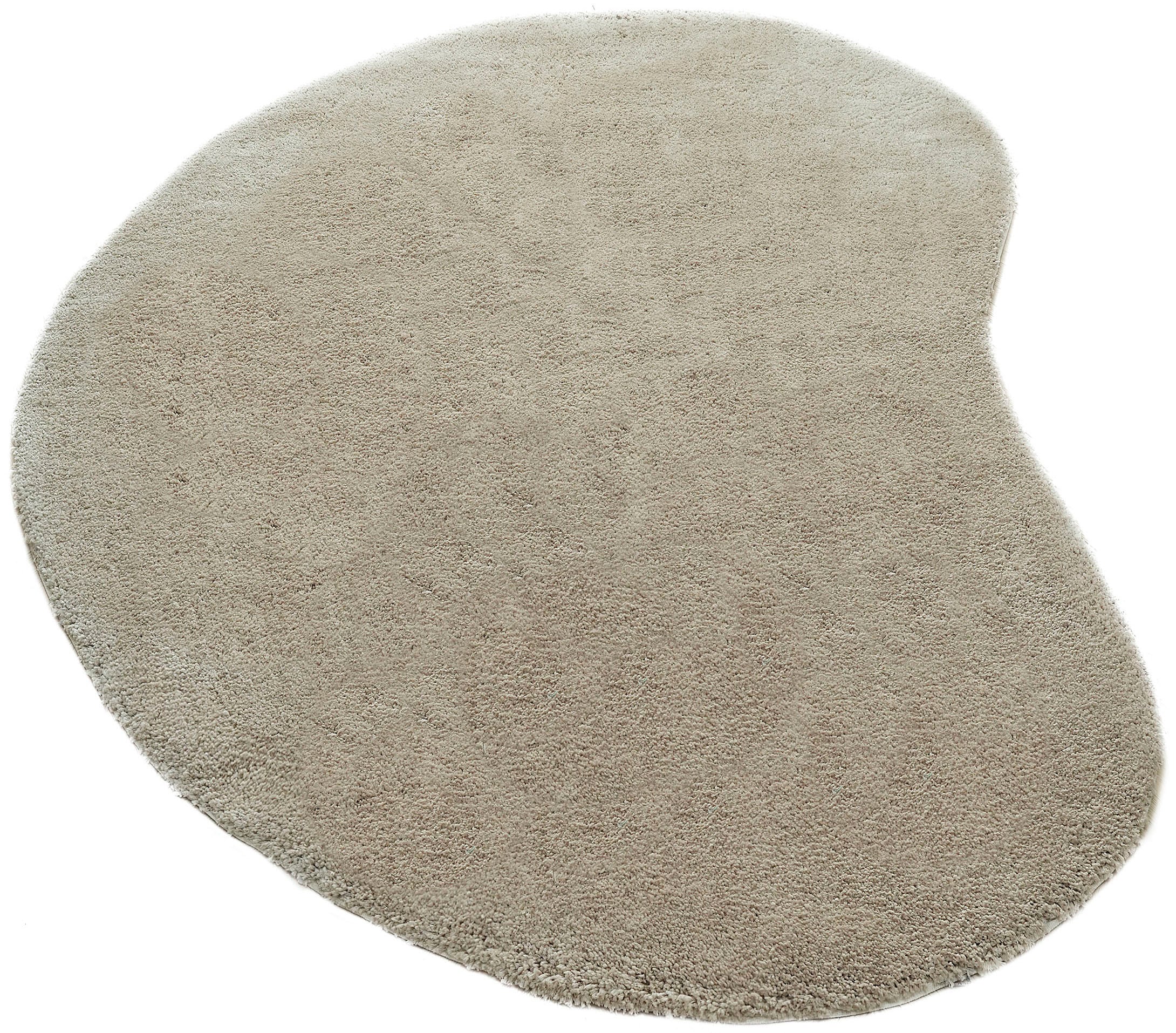 LeGer Home by Lena Gercke Hochflor-Teppich »Halrum, einfarbig, besondere Form, modern«, U-förmig, 25 mm Höhe, organische Form, bean shape, kuschelig, Wohnzimmer, Schlafzimmer