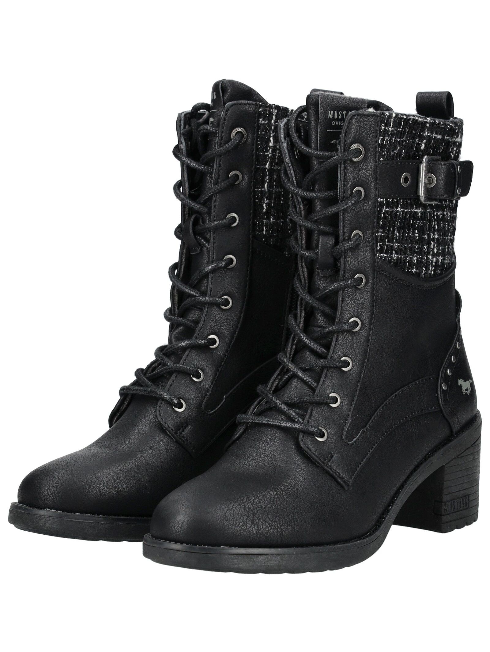 Mustang Shoes Schnürstiefelette »Mustang Shoes Stiefelette Lederimitat/Textil«