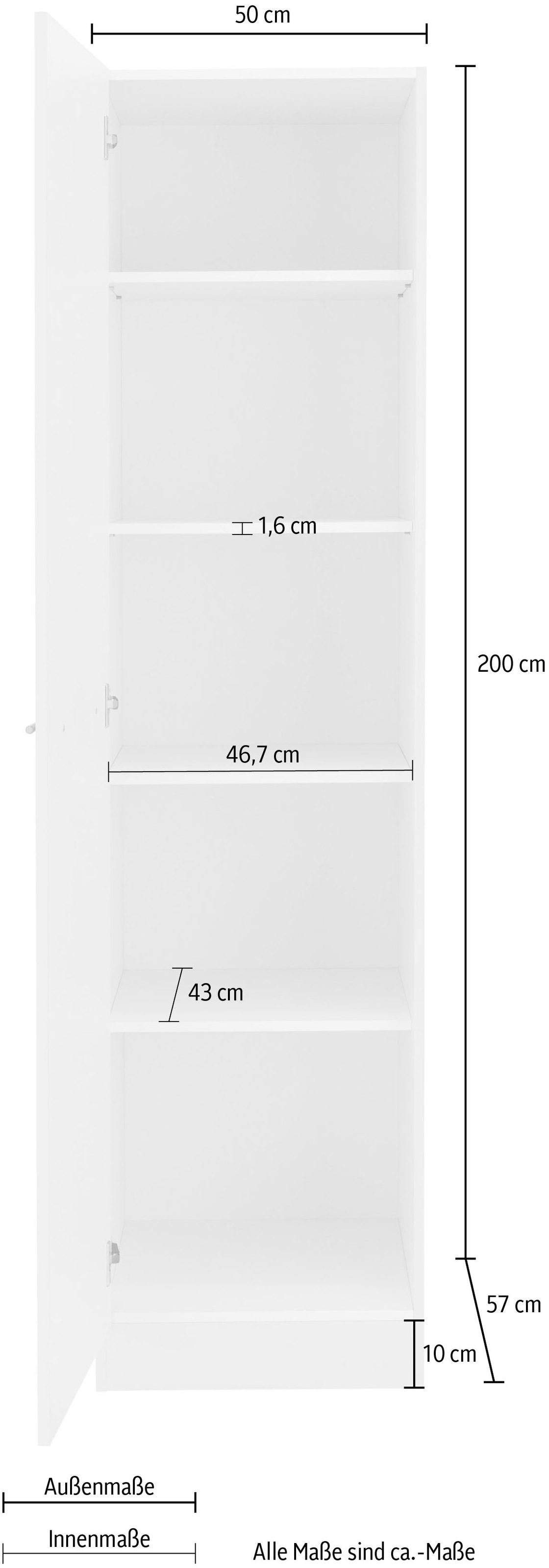 wiho Küchen Seitenschrank »Unna«, 50 cm breit