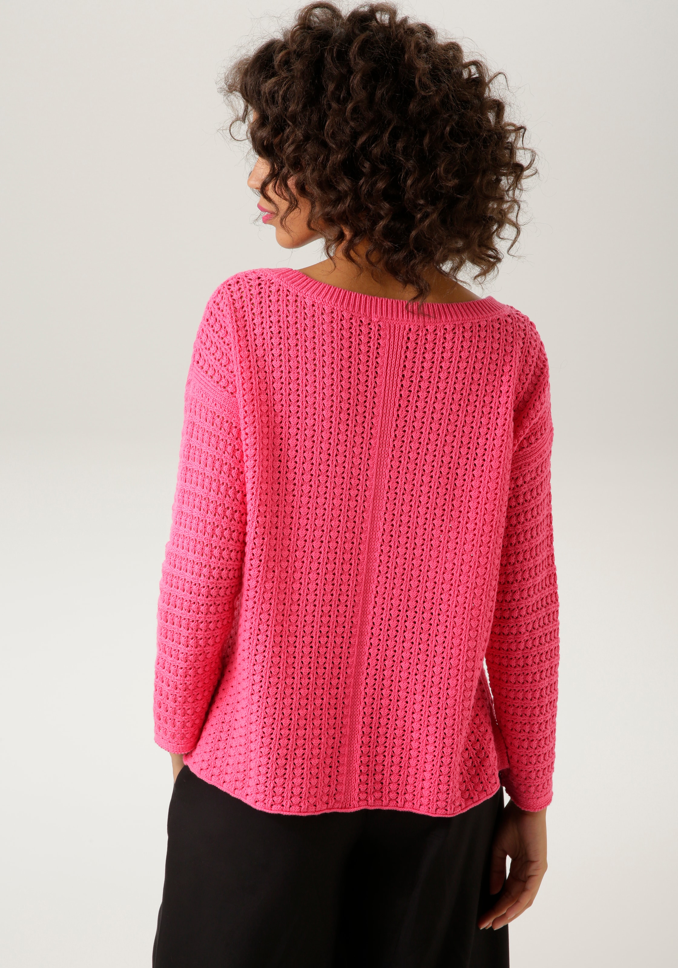 Aniston CASUAL Strickpullover, mit ausdrucksvollem Ajour-Muster - NEUE KOLLEKTION