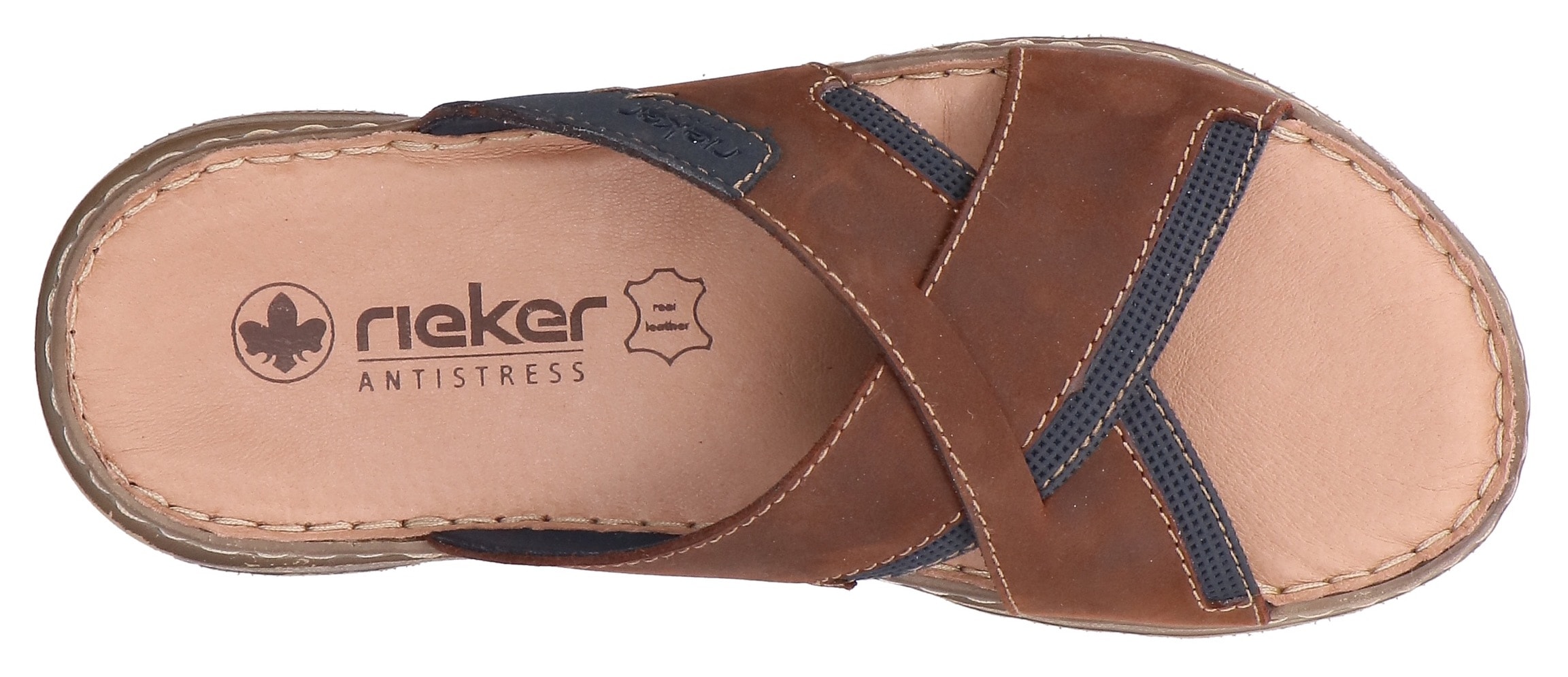 Rieker Pantolette  Sommerschuh, Strandschuh, Urlaubsschuh mit Kreuzbandage