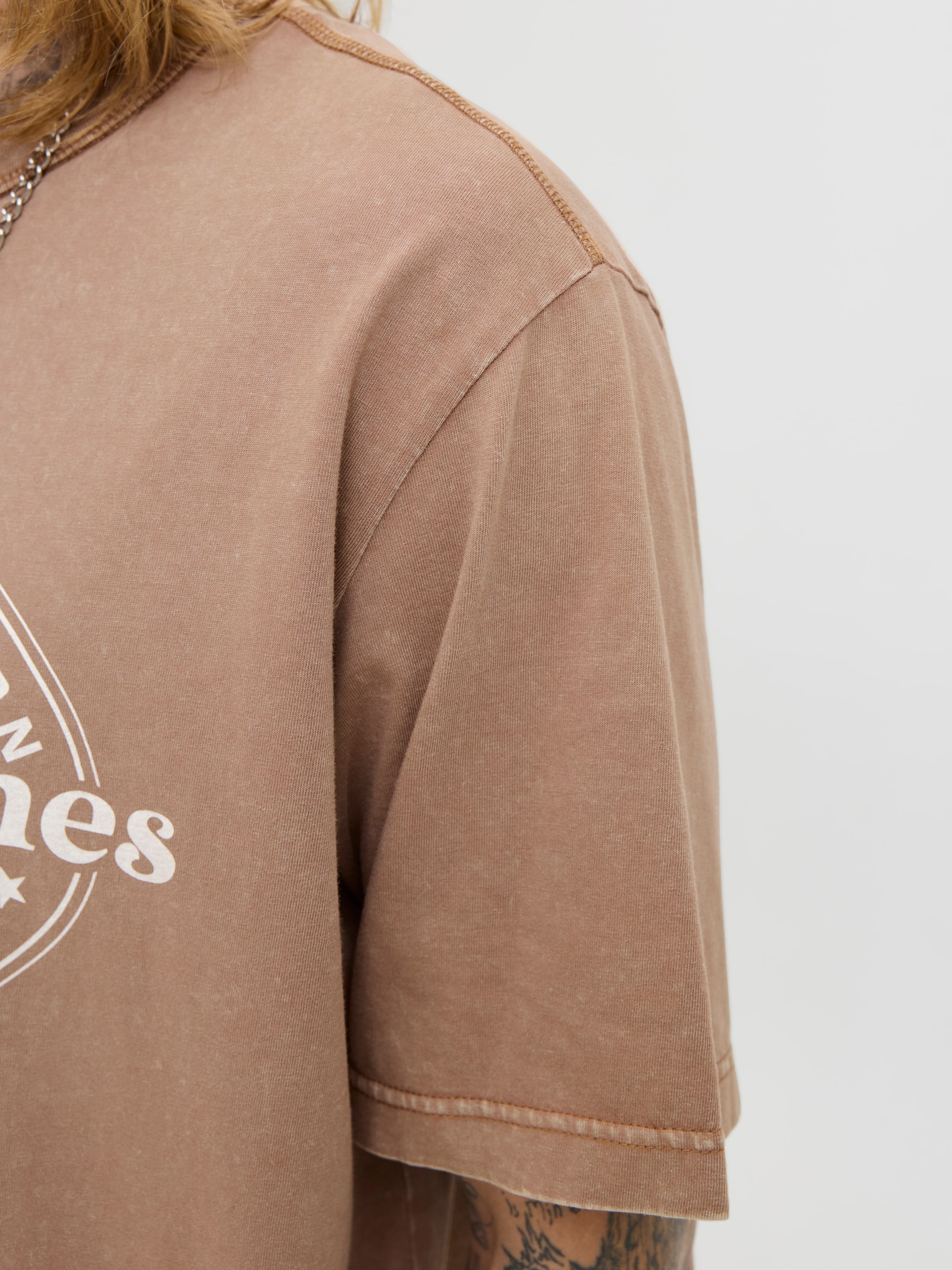 Jack & Jones Rundhalsshirt »JJEDOVER PRINT TEE SS CREW NECK«