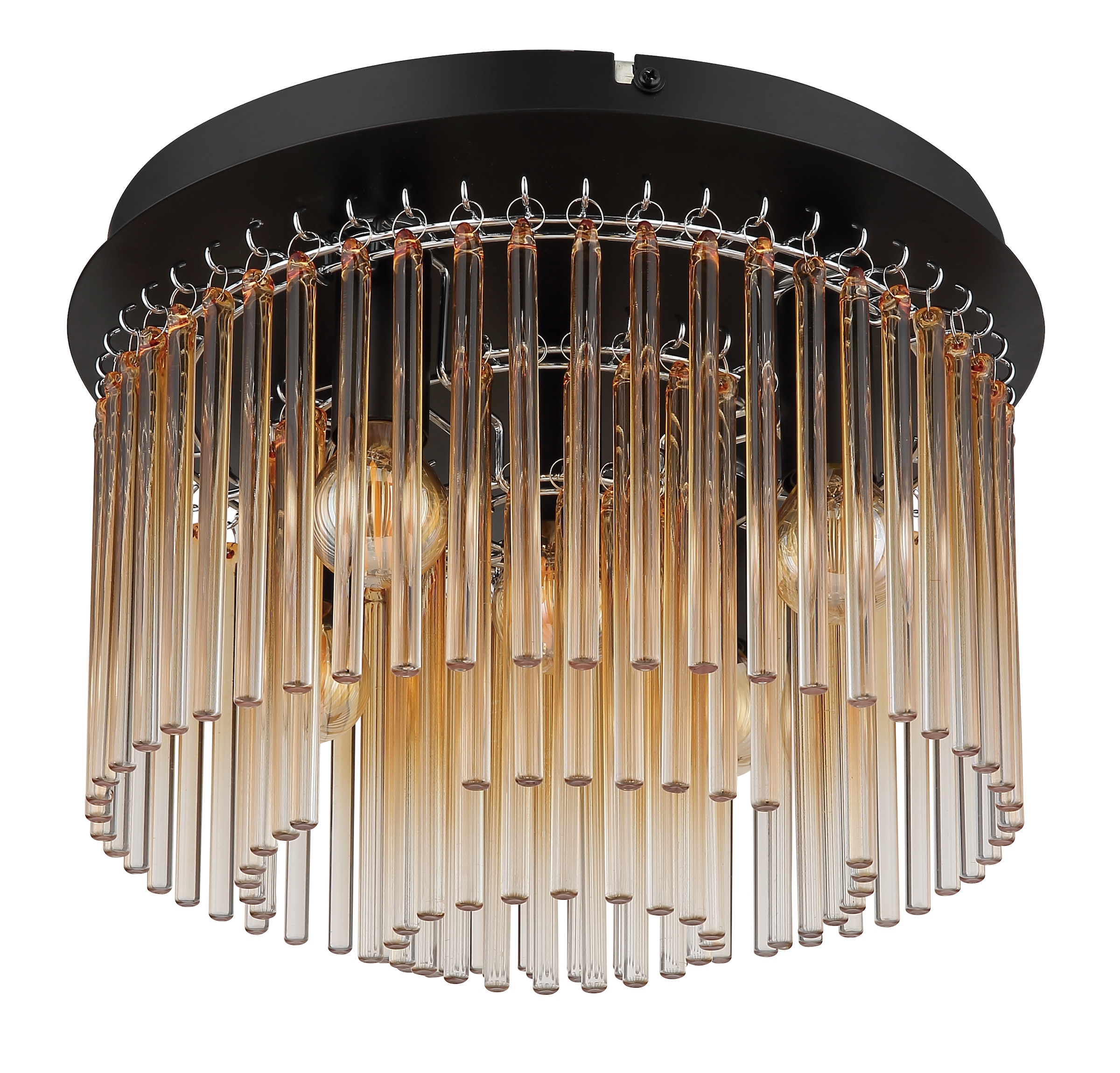 GLOBO LIGHTING Deckenleuchte »GORLEY«, Leuchtmittel E14 | ohne Leuchtmittel, Deckenleuchte/Glasstäbe/Glas amber/Wohnzimmer/Esszimmer