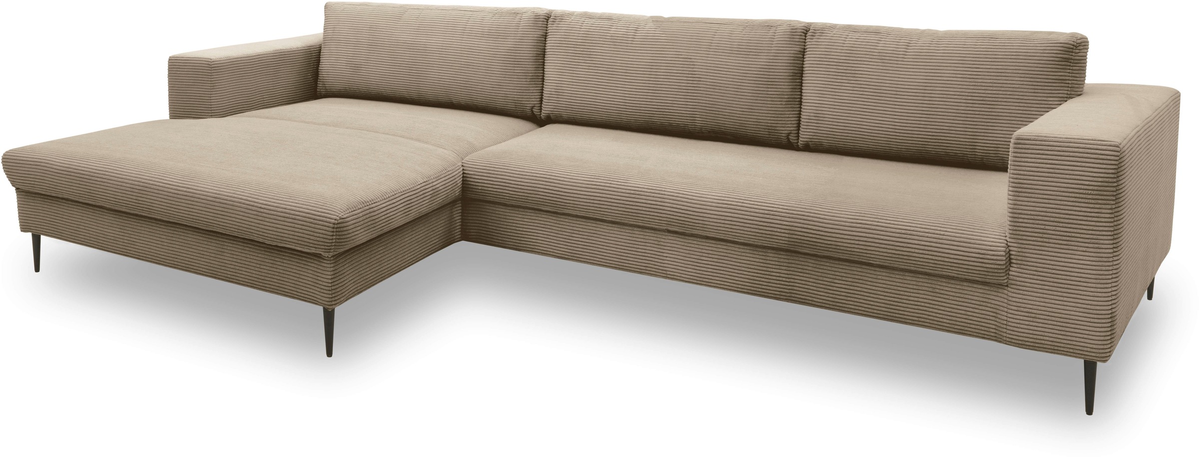 DOMO collection Ecksofa »Modica, zeitlos und elegant, L-Form«, moderne Optik mit extrabreiter Recamiere, auch in Cord