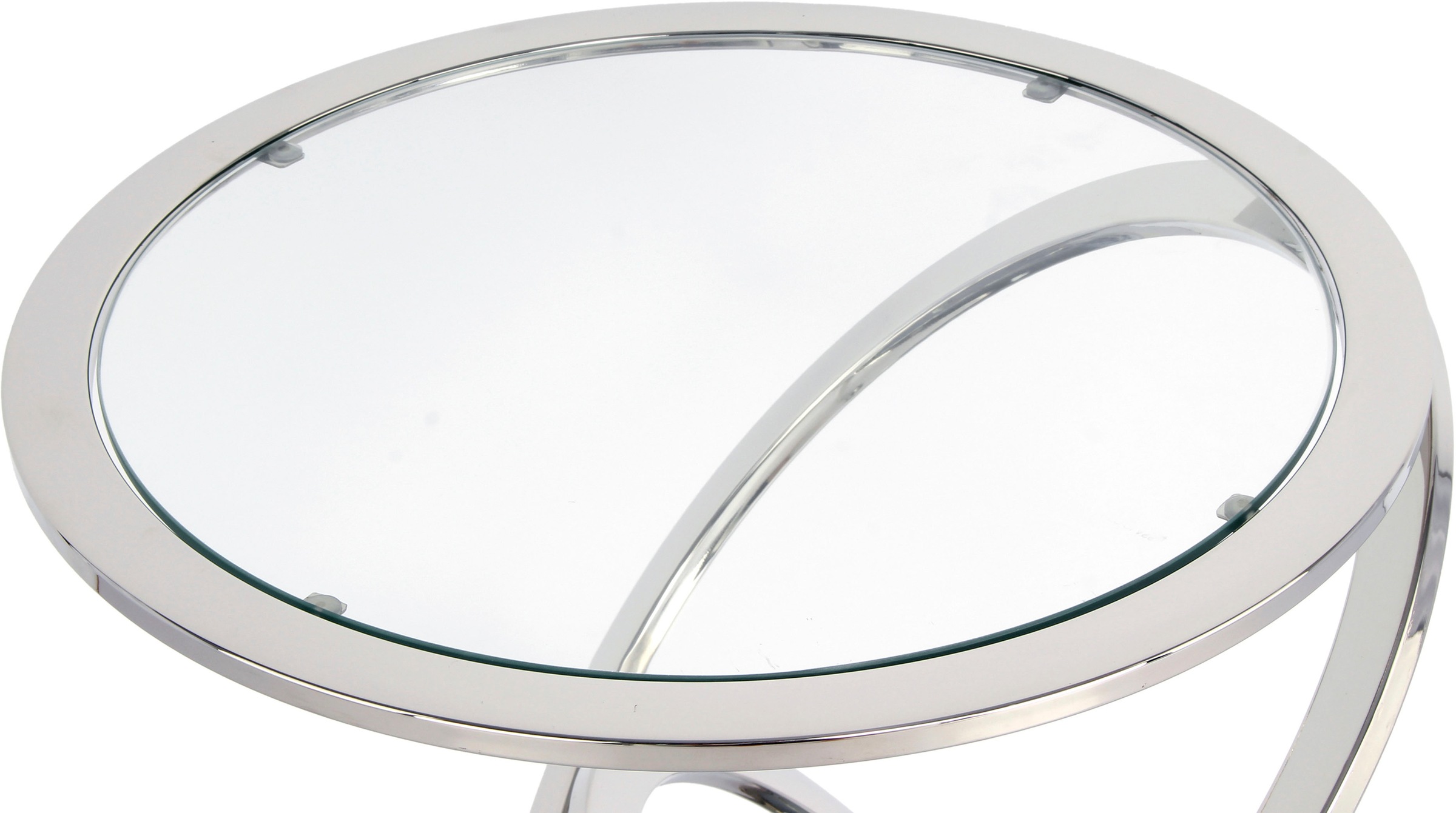 Kayoom Beistelltisch »Spiral 525,Beistelltisch in edlem Design, Glas-Tischplatte«, (1 St.), Extravagante Spiralform, Glamour-Effekt mit dem Spiegelglas