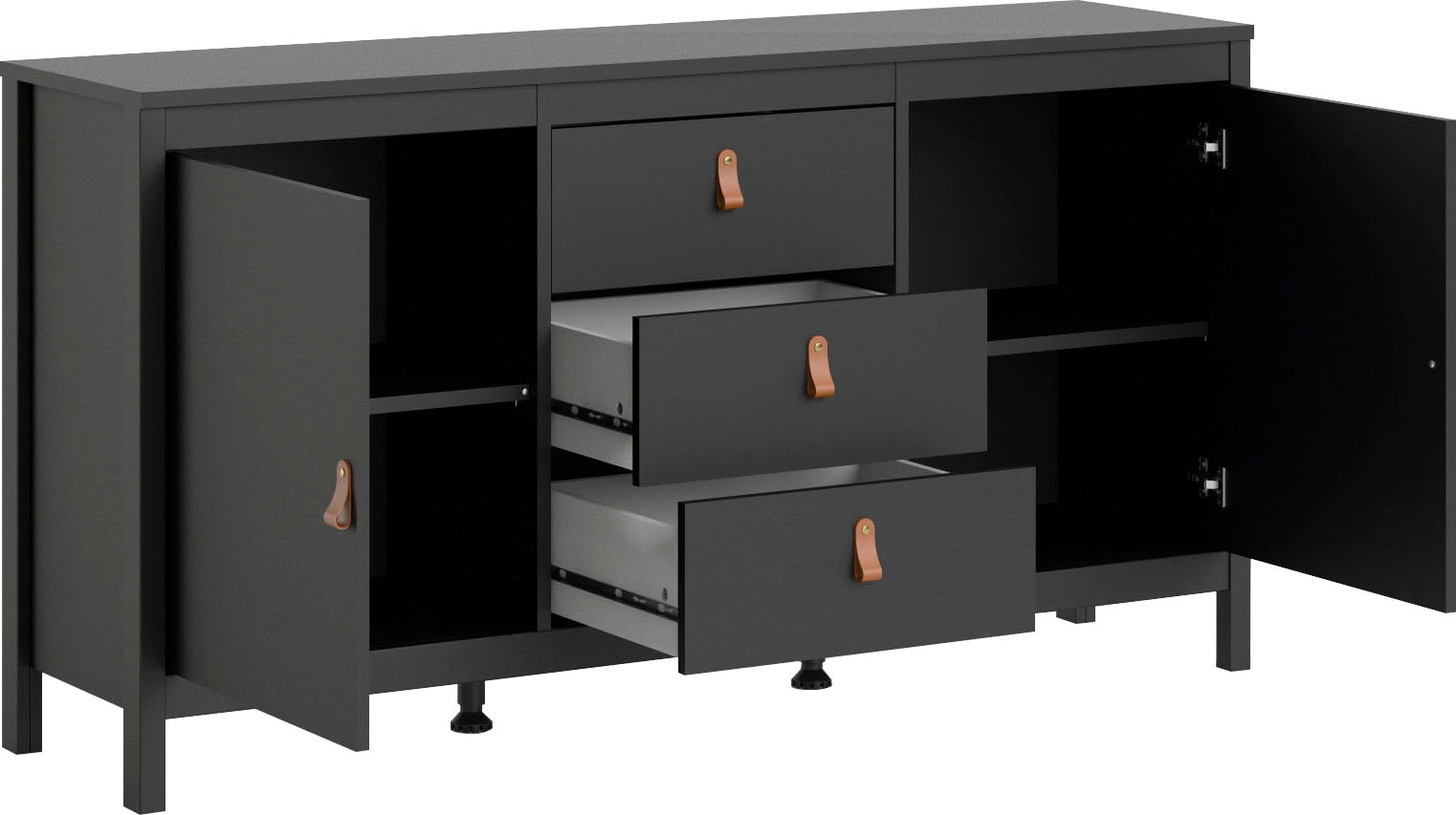 Home affaire Sideboard »Madrid, Aufbewahrung, Schubladenschrank, Sideboard,«, mit 2 Türen und 3 Schubladen, Breite 151 cm, Höhe 80 cm