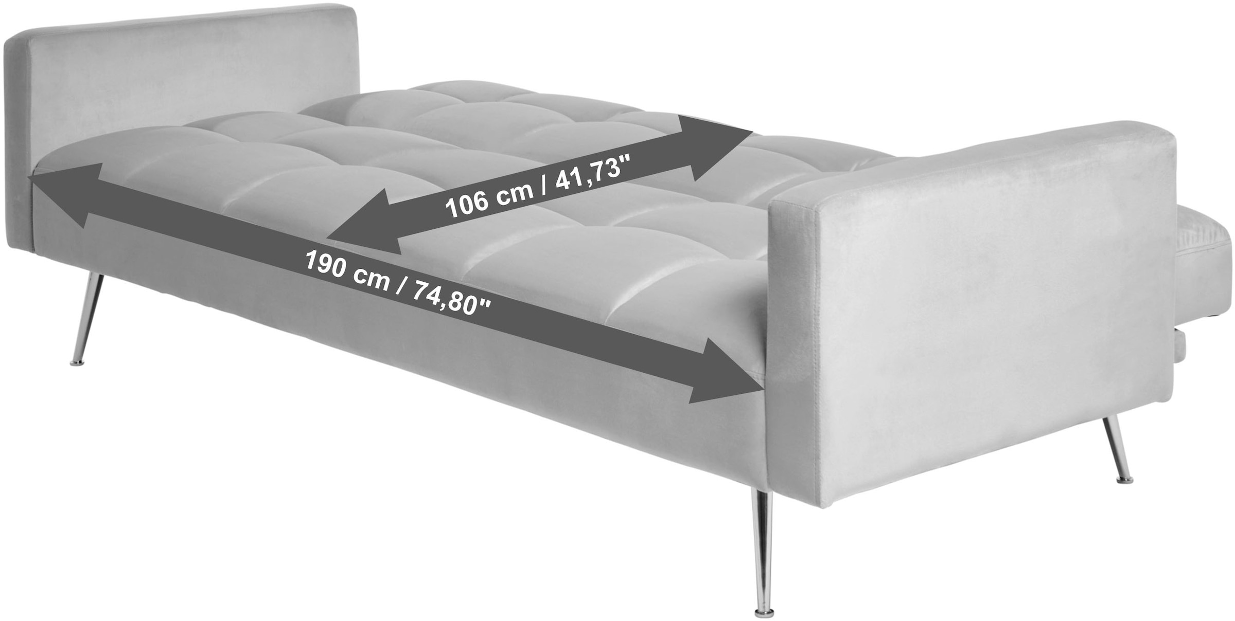 Jahnke Schlafsofa »CHILLAX POSH« mit Schlaffunktion, edler Samtstoff & Füße im Gold-Look, Breite 213 cm