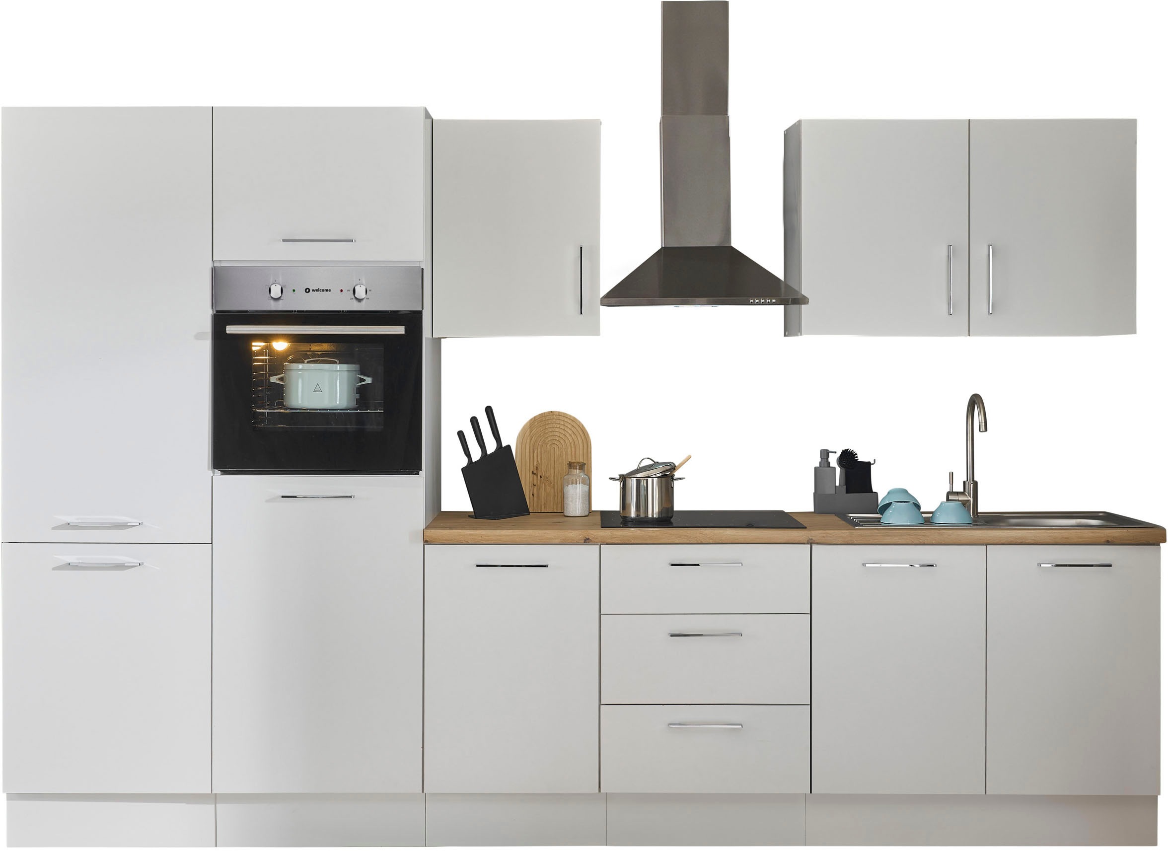 BASIC by Balculina Küchenzeile »Turin«, Breite 330 cm, wahlweise mit E-Gerä günstig online kaufen