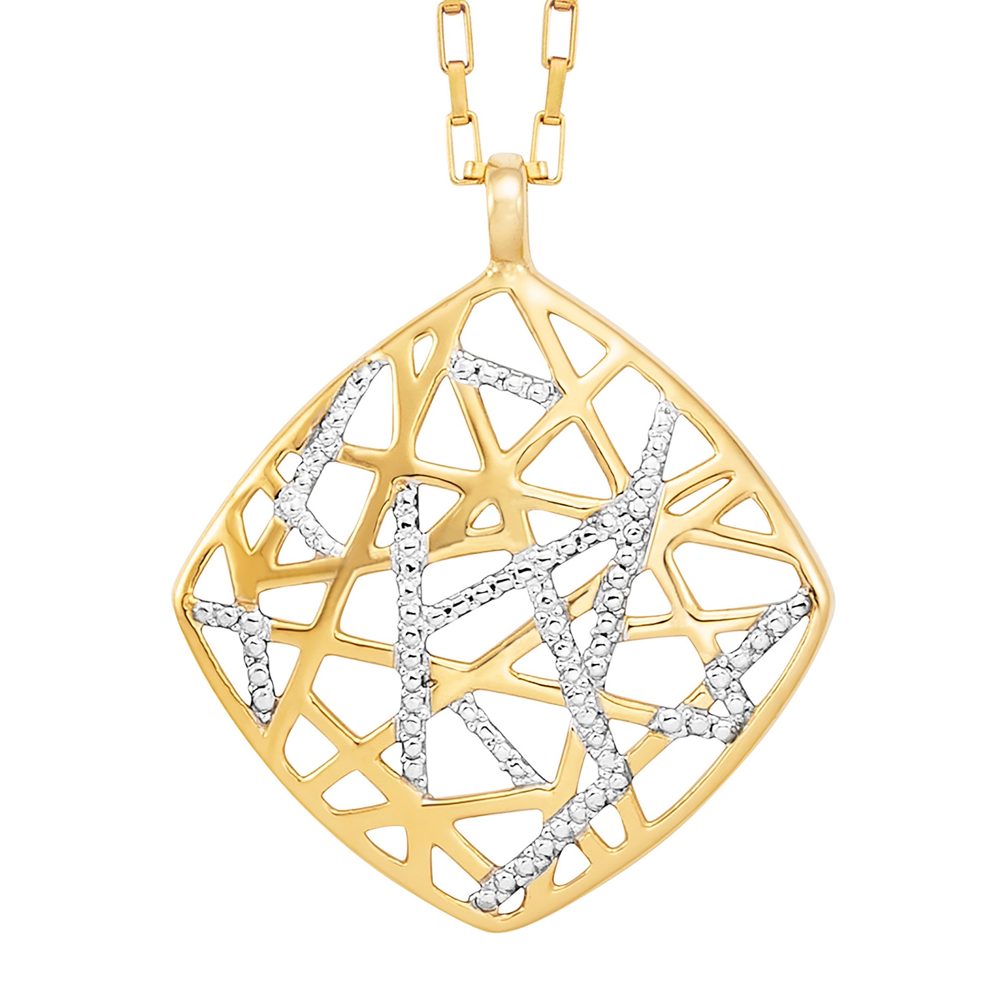 Julie Julsen Kette mit Anhänger »925/- Sterling Silber vergoldet teils rhodiniert Viereck«