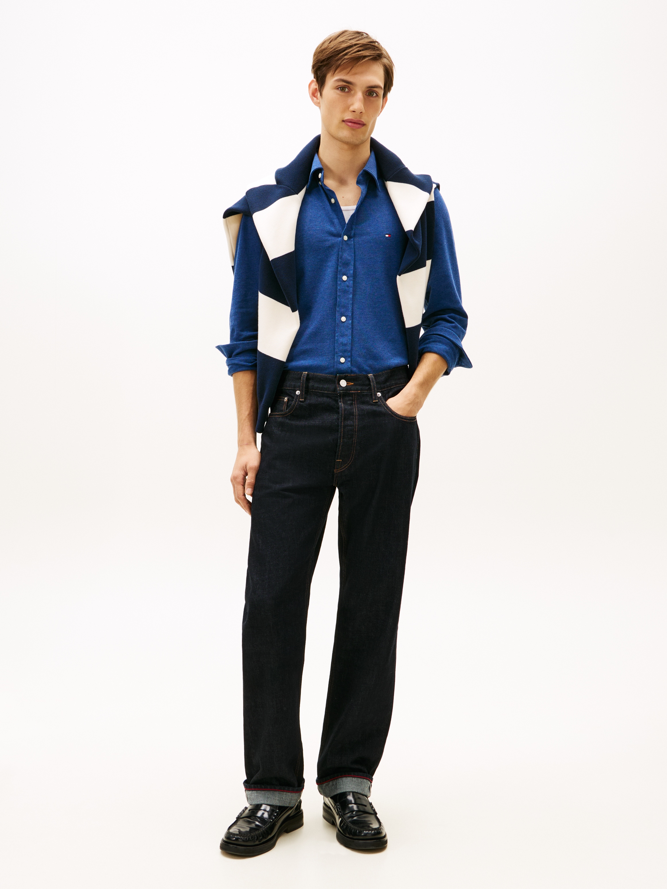 Tommy Hilfiger Langarmhemd »KNIT PIQUE FEATHERWEIGHT«