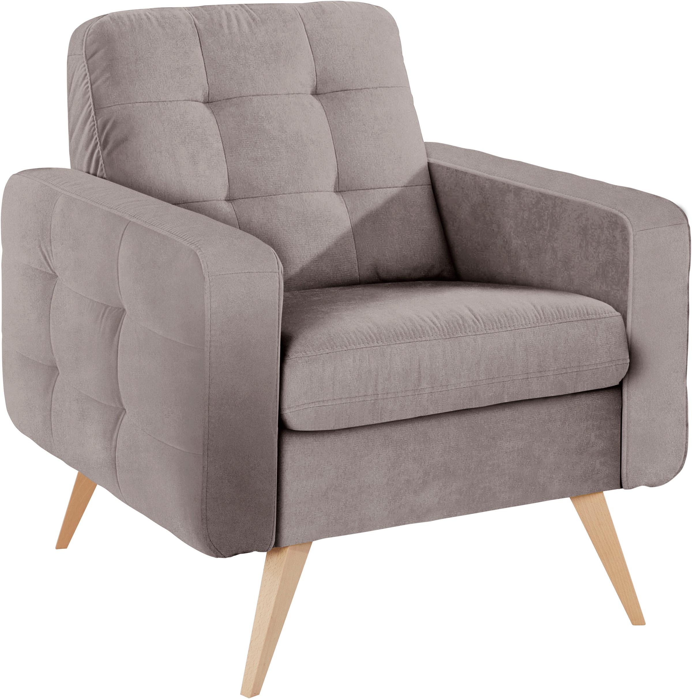 exxpo - sofa fashion Sessel »Nappa, Loungesessel, aktuelle Rückensteppung, günstig online kaufen