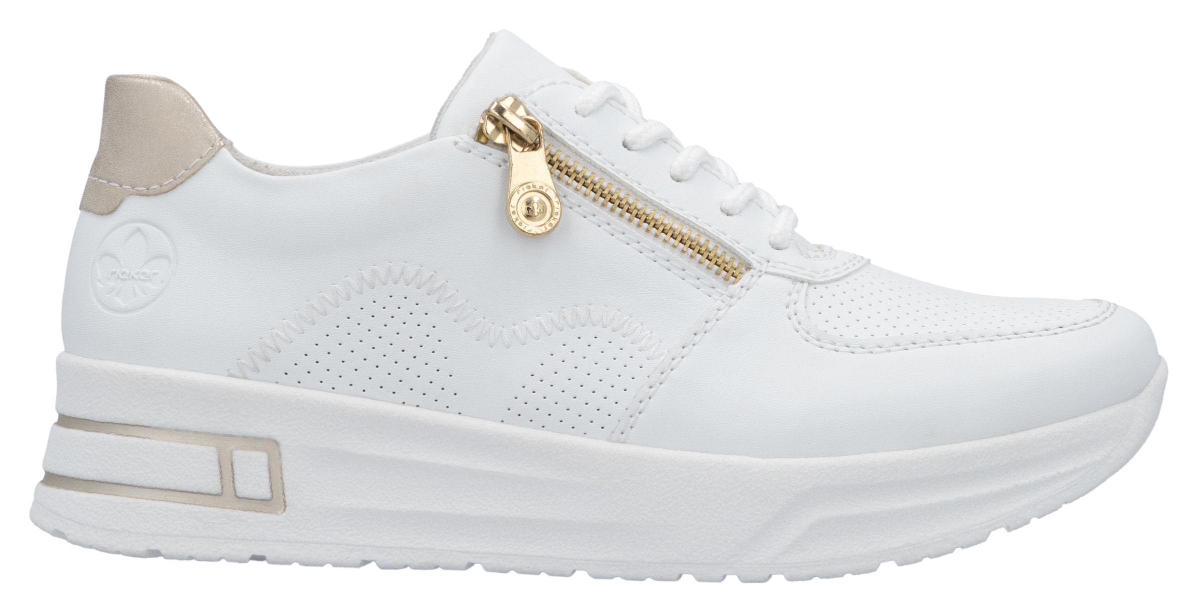 Rieker Plateausneaker, Halbschuh, Schnürschuh, Freizeitsneaker mit Reißverschluss