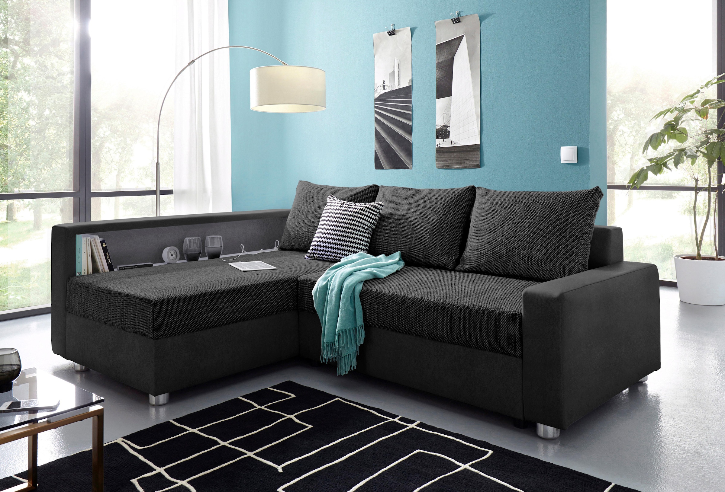 COLLECTION AB Ecksofa »Relax«, inklusive Bettfunktion, Federkern, wahlweise  mit RGB-LED-Beleuchtung online bestellen