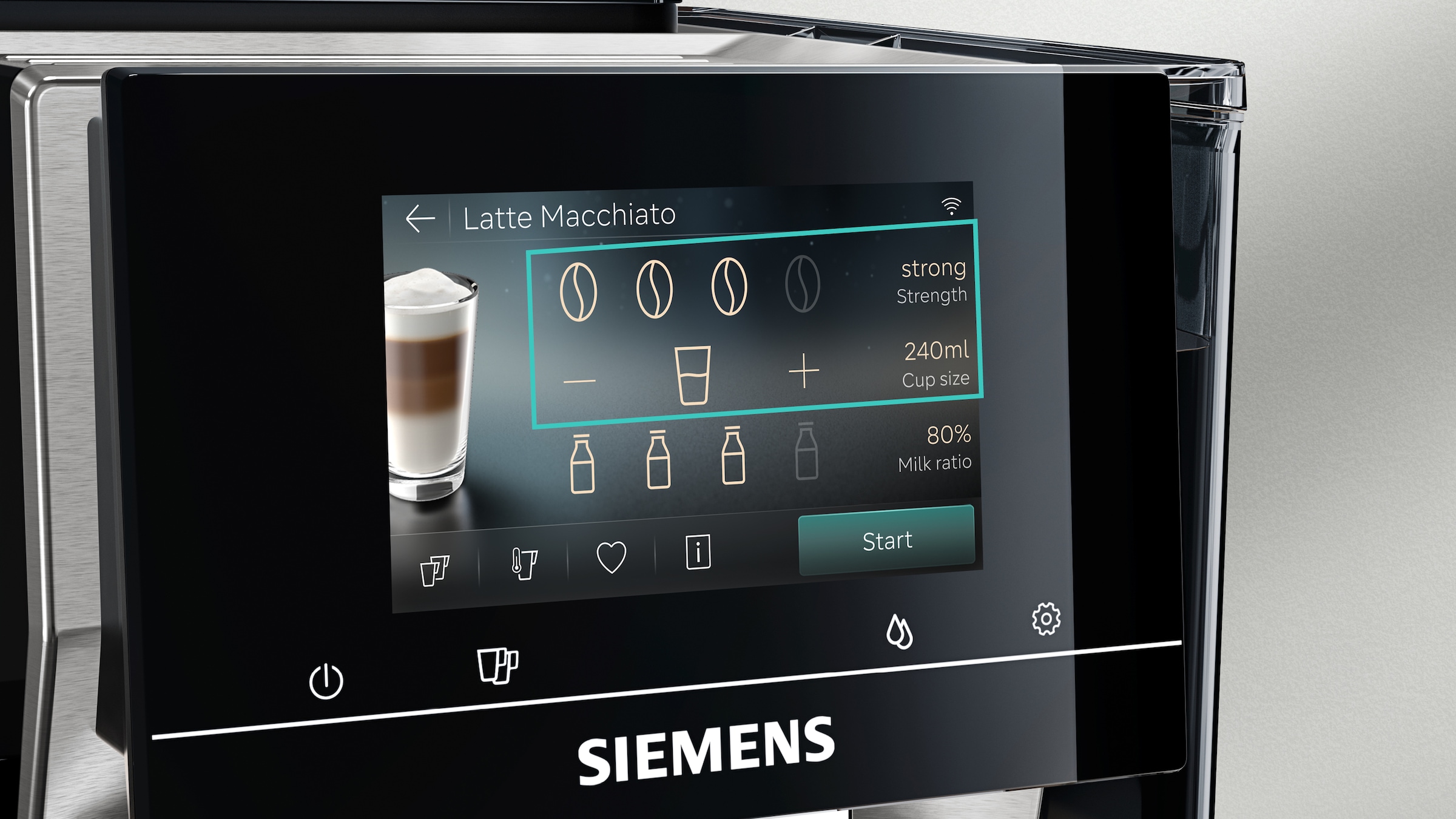 SIEMENS Kaffeevollautomat »TQ727D03« farbiges Full-Touch-Display, Doppeltassenfunktion, sehr leise, schwarz