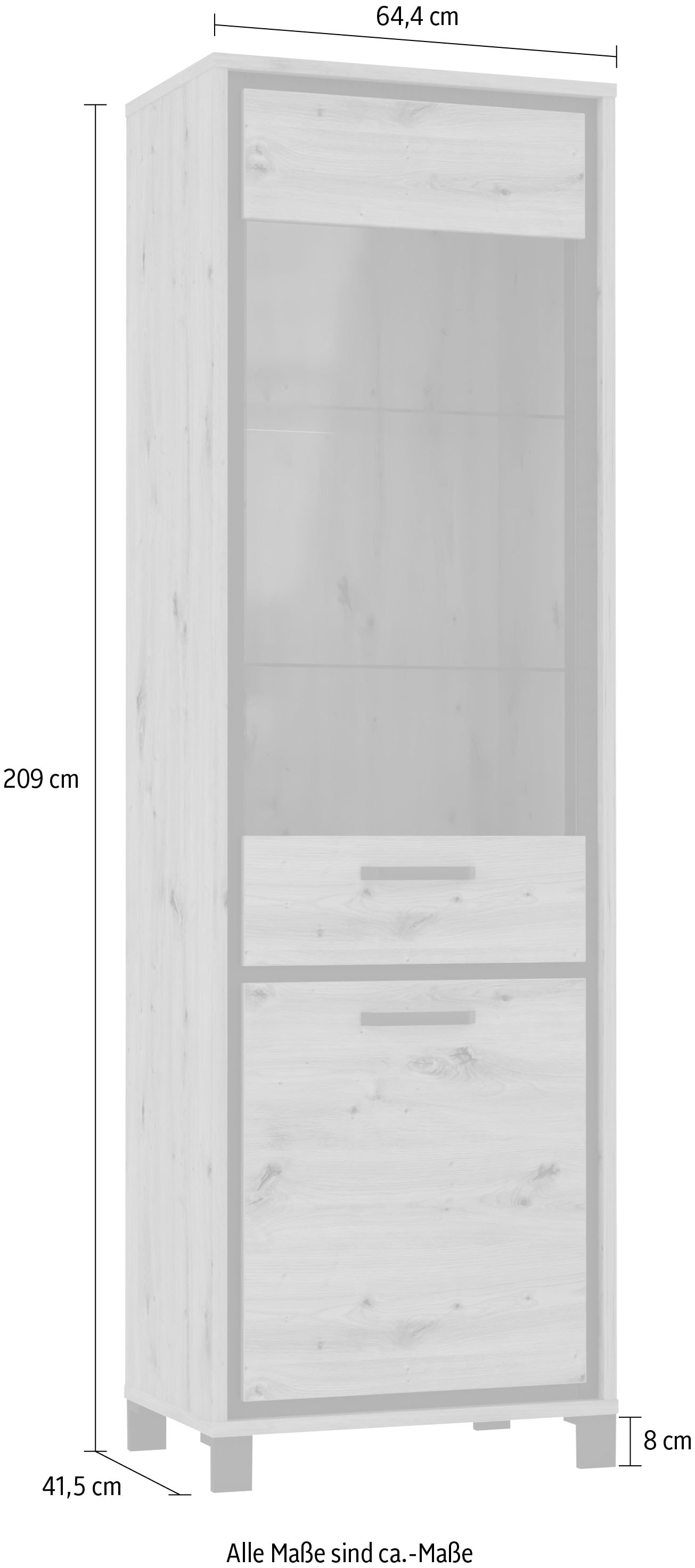 FORTE Vitrine »Trondheim«, Höhe 209 cm