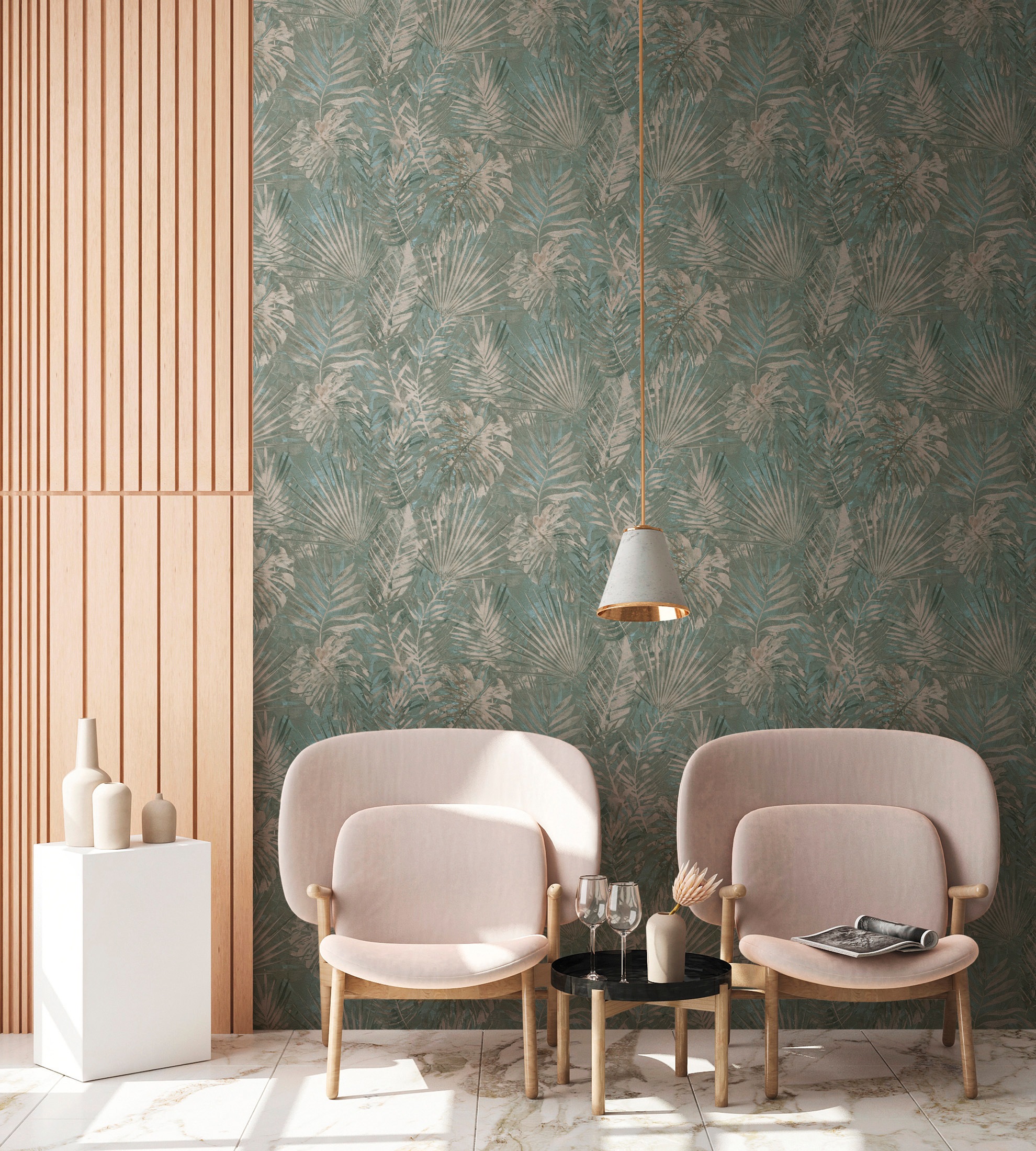 A.S. Création Vliestapete »Natural Living Dschungelblätter« gemustert | matt | neutral leicht strukturiert Dschungel Tapete Vlies Vlies Wand Tapeten Wohnzimmer Schlafzimmer Flur