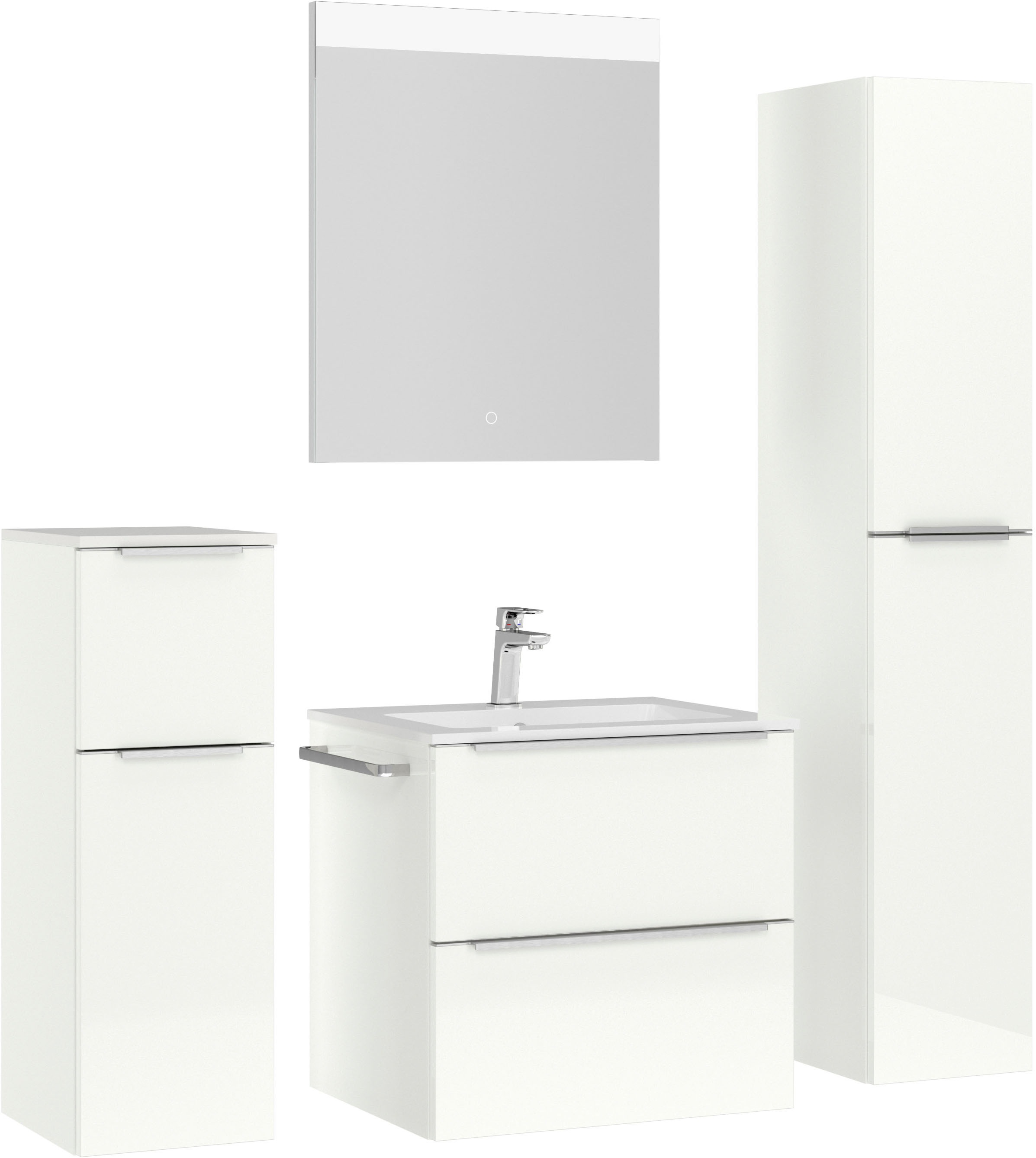 nobilia® Badmöbel-Set »Levere«, (4 St., vormontiert, mit Soft-Close), Hochg günstig online kaufen