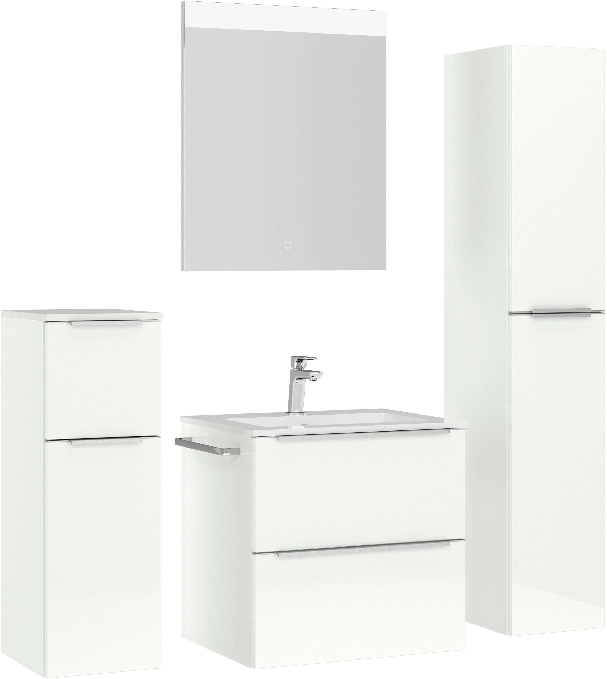 nobilia® Badmöbel-Set »Levere« vormontiert, mit Soft-Close, 4 Stk. tlg. günstig online kaufen