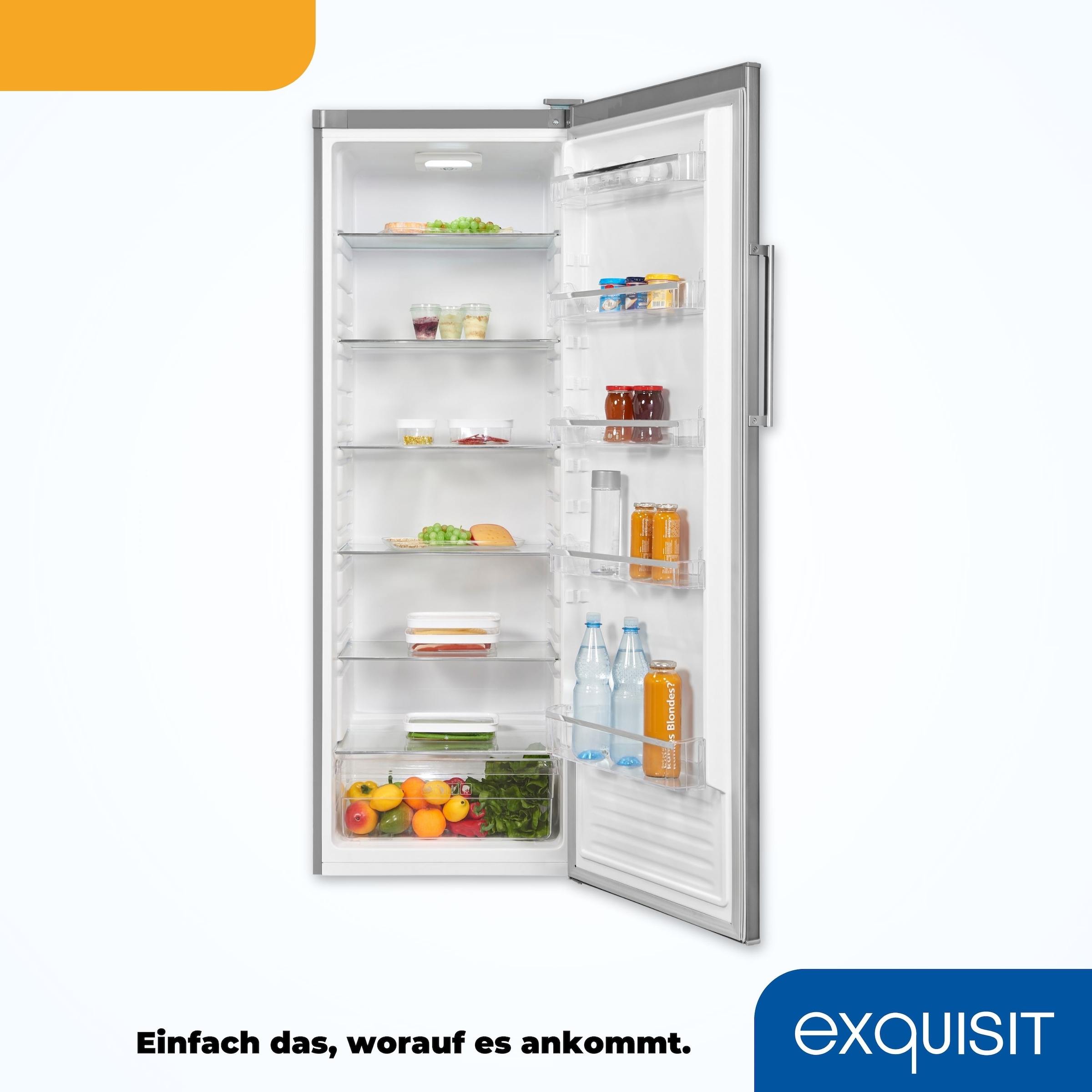 exquisit Vollraumkühlschrank »KS350-V-H-040D inoxlook«