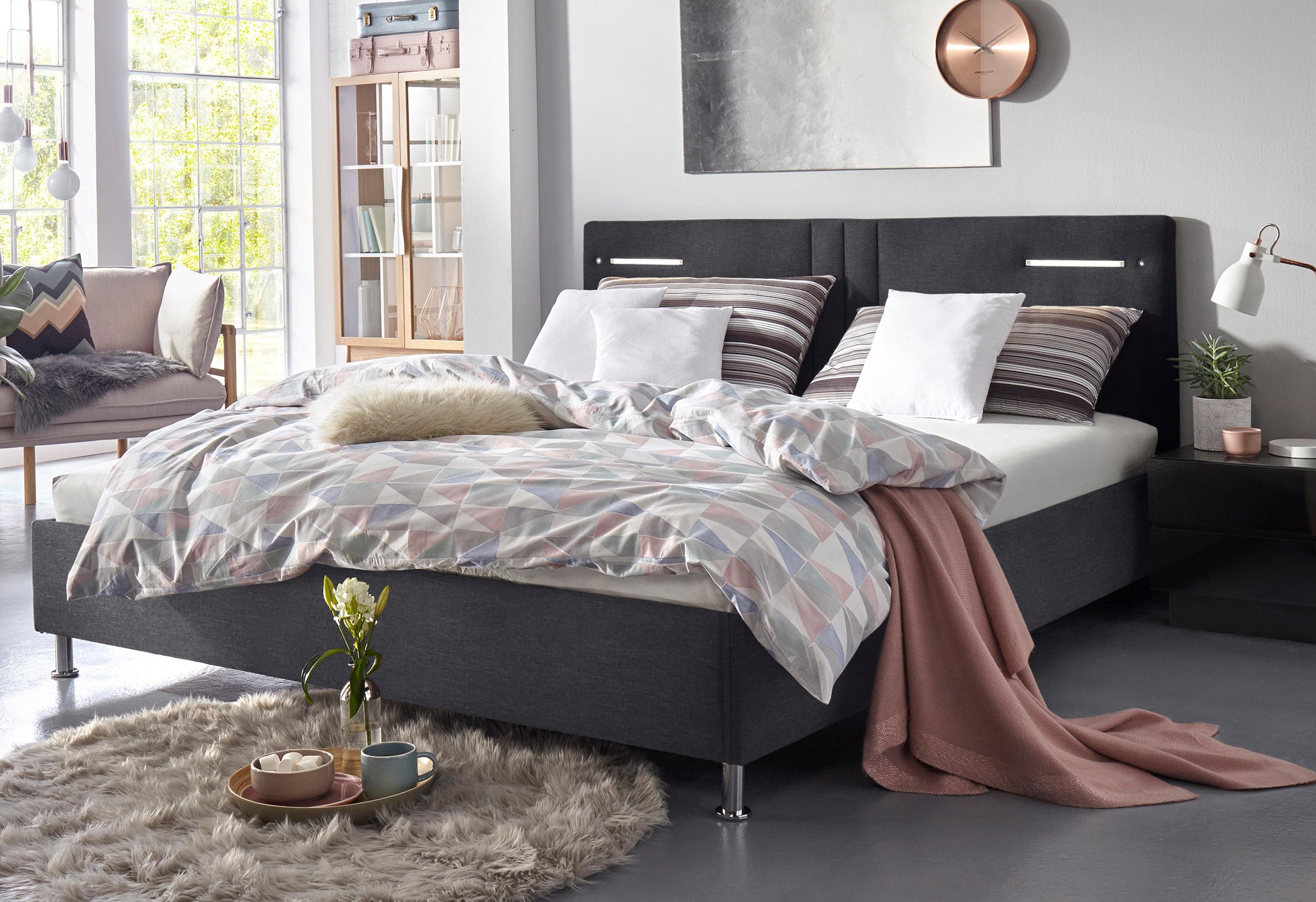 Westfalia Schlafkomfort Polsterbett "Elba" wahlweise mit LED-Beleuchtung günstig online kaufen