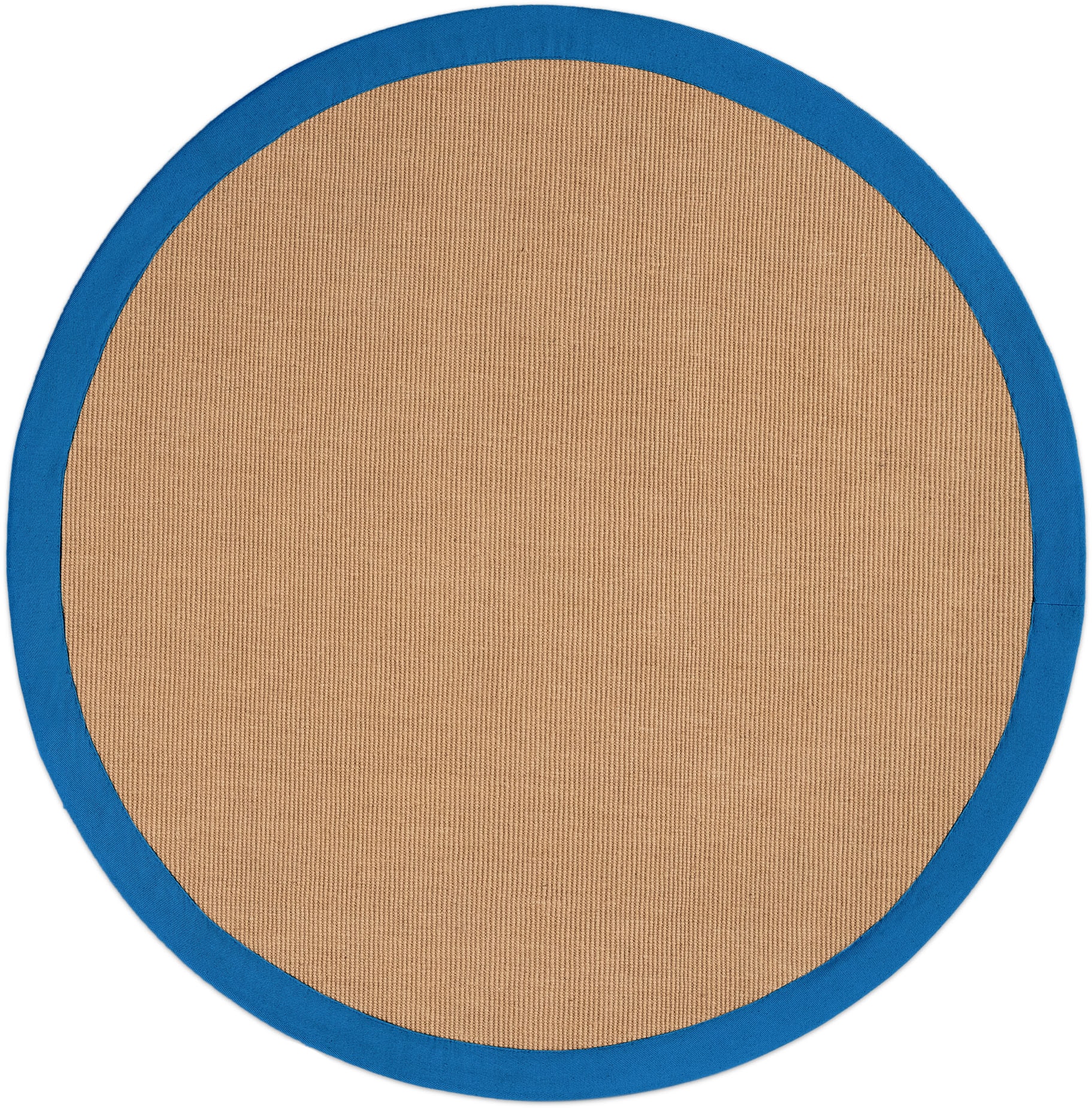carpetfine Sisalteppich »Sisal«, rund, 5 mm Höhe, mit farbiger Bordüre, Anti-Rutsch Rückseite