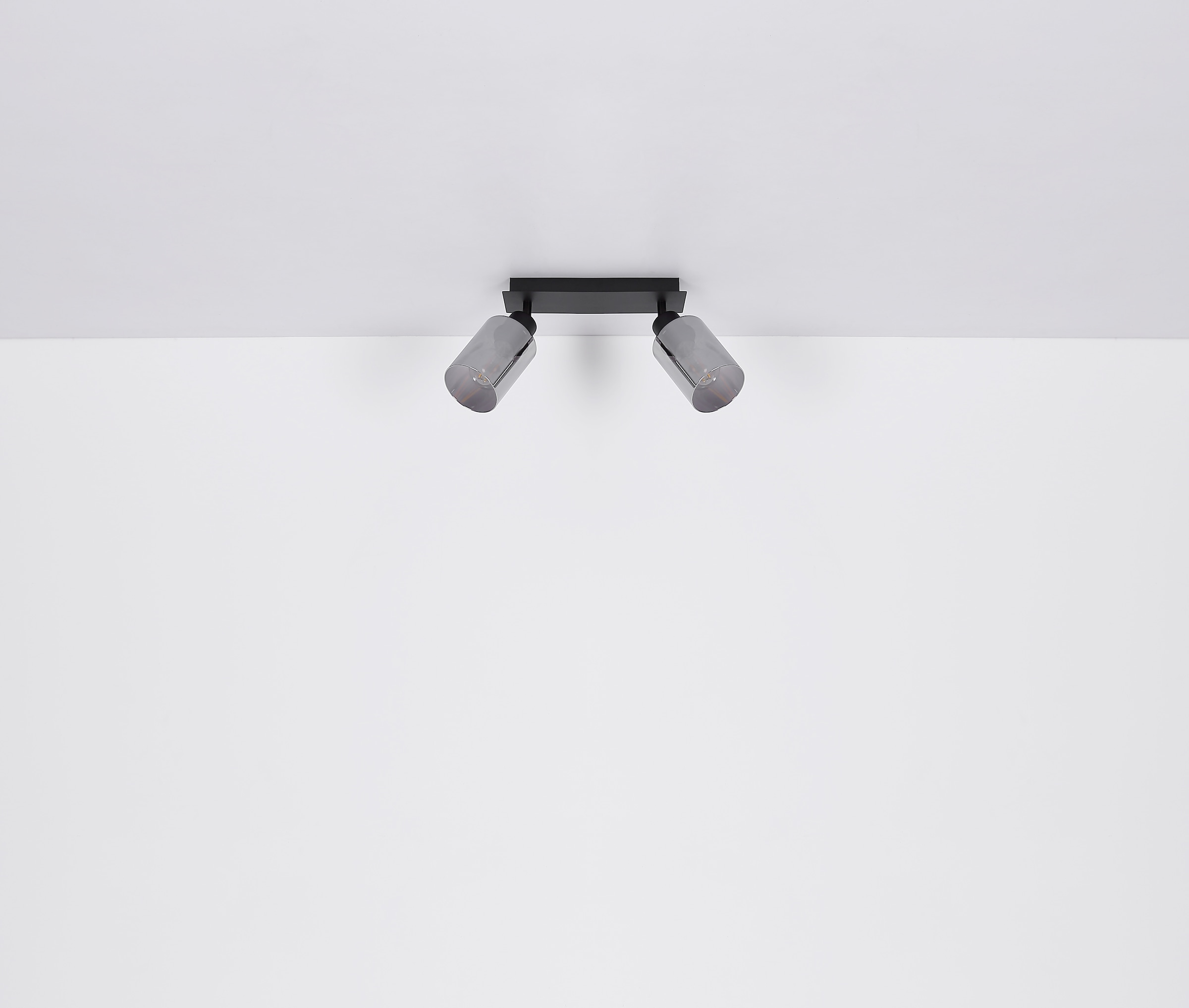 GLOBO LIGHTING Deckenstrahler »HADERA«, Leuchtmittel E27 | ohne Leuchtmittel, Strahler/Glas rauchfarben/Wohnzimmer/Flur/LxBxH: 270x90x215mm