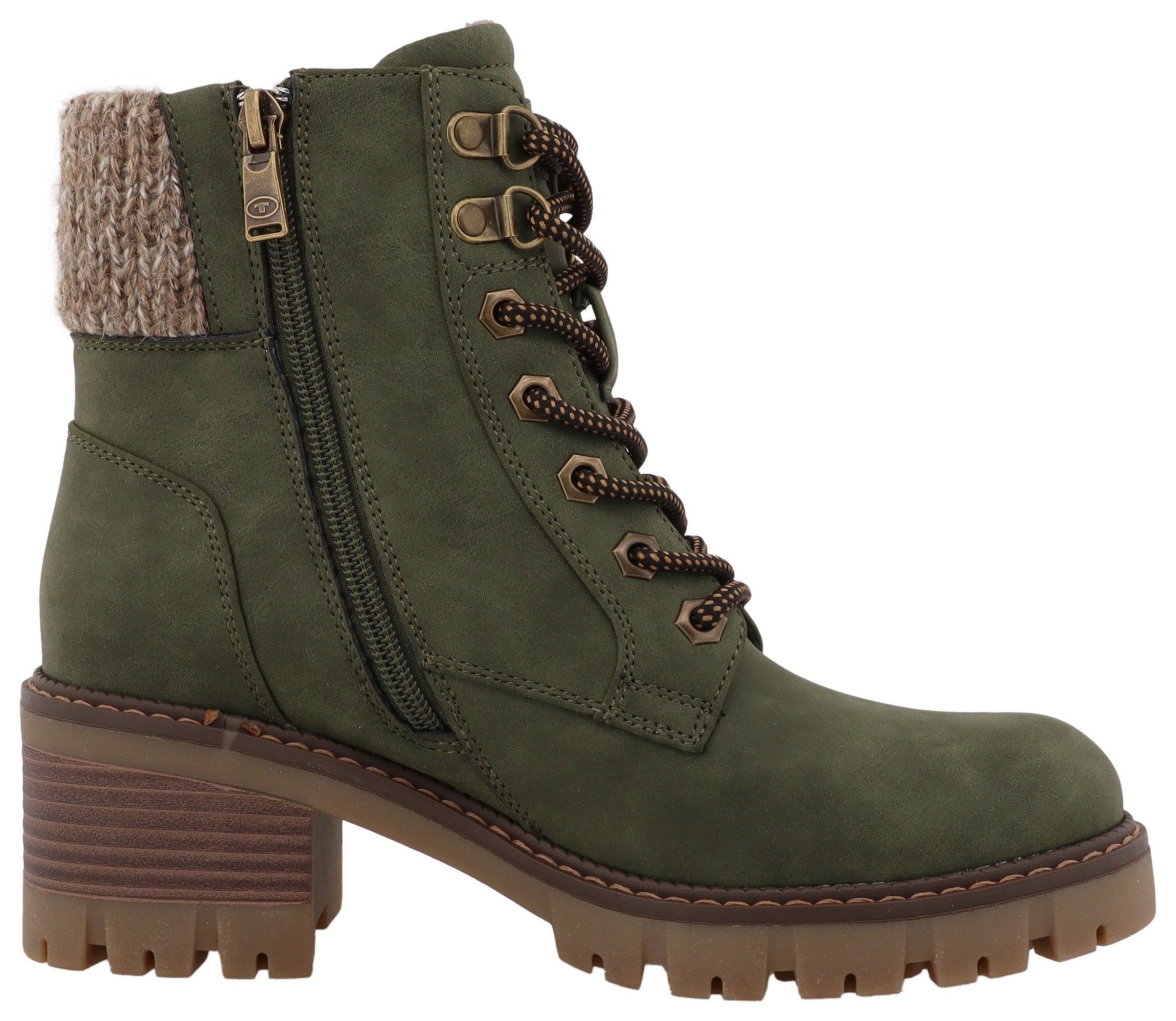 TOM TAILOR Winterstiefelette, Workerboots, Stiefelette mit Blockabsatz