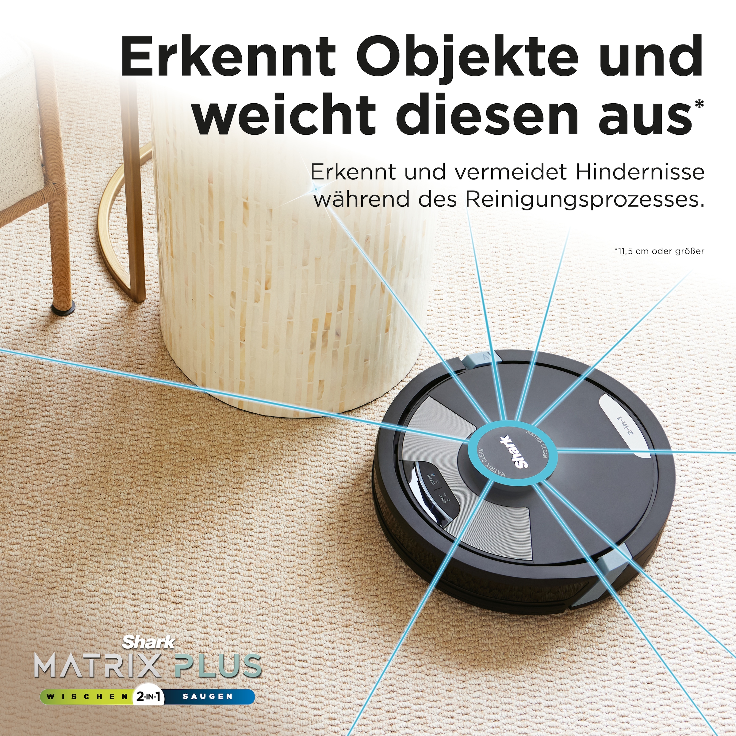 Shark Nass-Trocken-Saugroboter »RV2620WDEU«, Matrix Plus 2-in-1 Wischen & Saugen