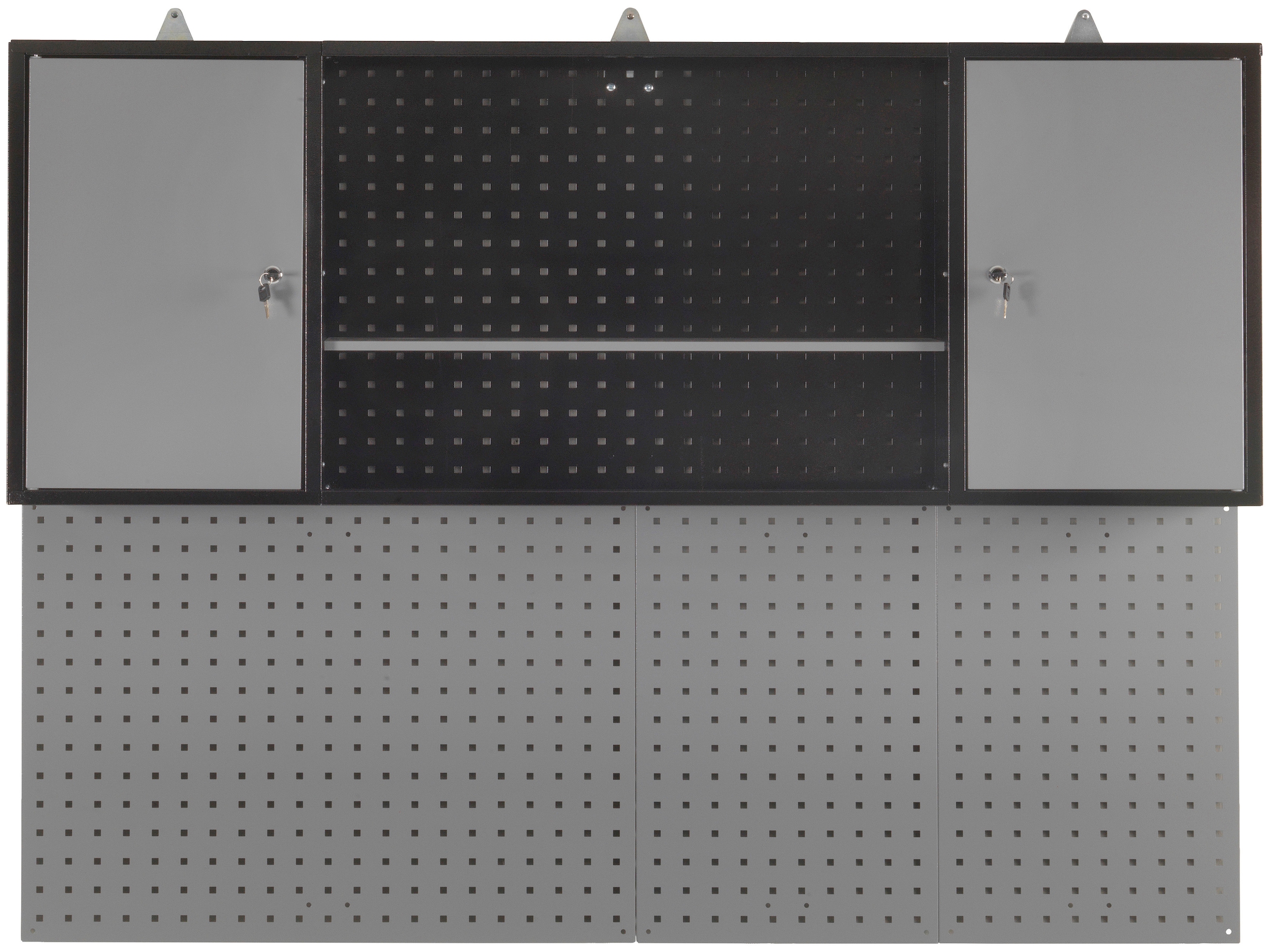 Profiwerk Werkbank »Werkstattset Kiel«, (Set, 3 tlg.), Breite 160 cm, abschließbar, höhenverstellbar, Hängeschrank & Lochwand