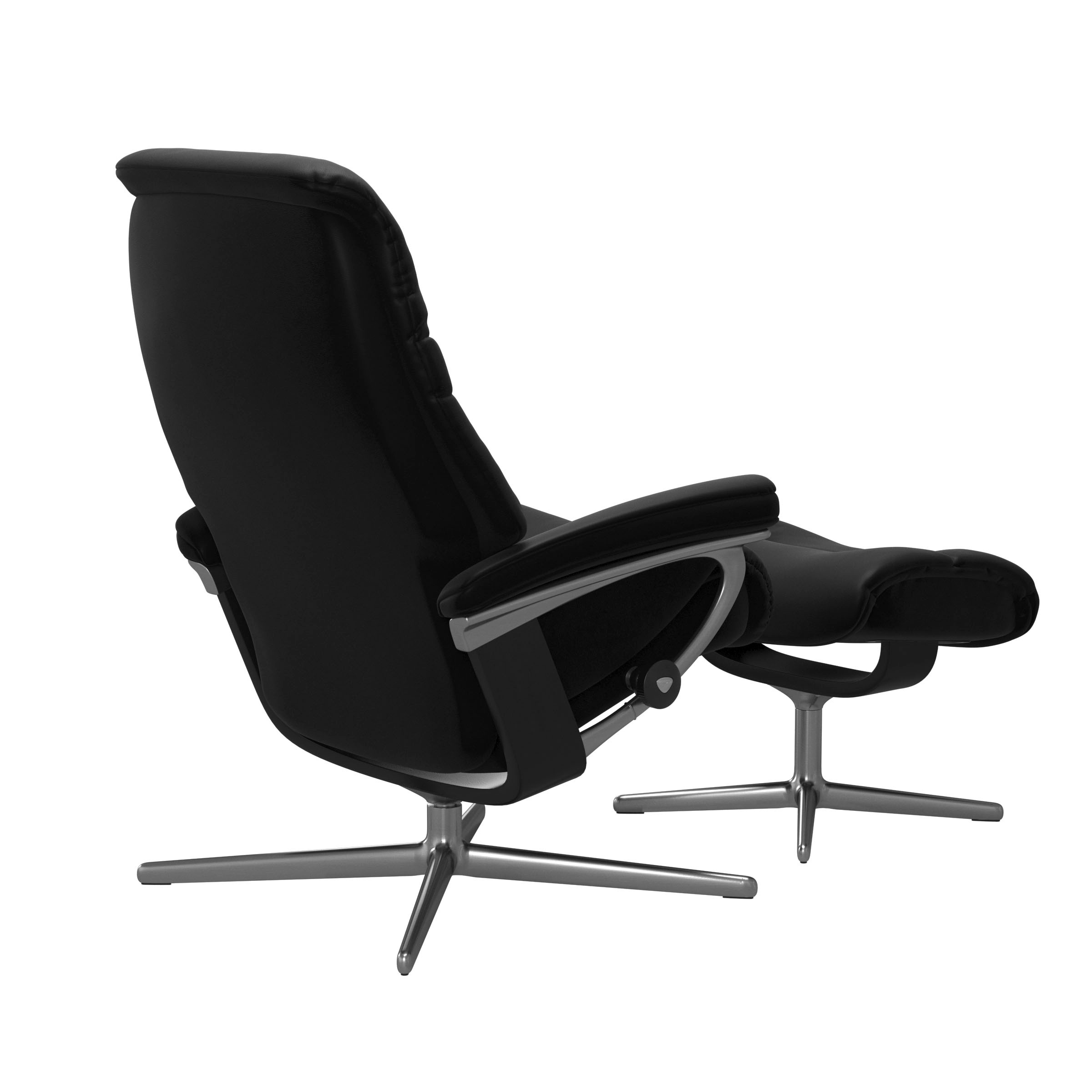 Stressless® Relaxsessel »Sunrise«, (Set, Relaxsessel mit Hocker), mit Hocker, mit Cross Base, Größe S, M & L, Holzakzent Schwarz