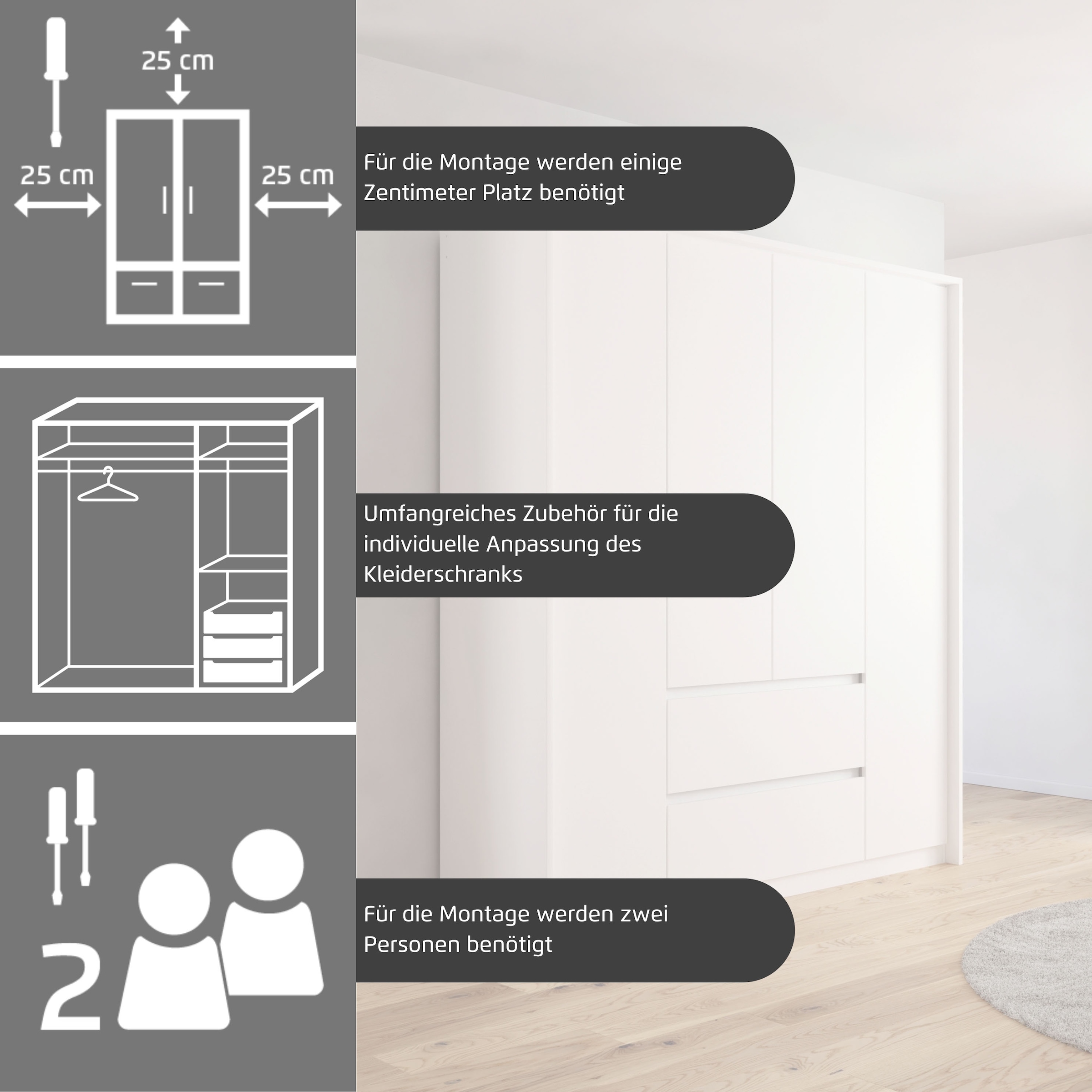 rauch Drehtürenschrank »Kleiderschrank Schrank Garderobe Garderobenschrank MAINZ«, grifflose Front, Außentüren mit Push-to-Open Funktion MADE IN GERMANY