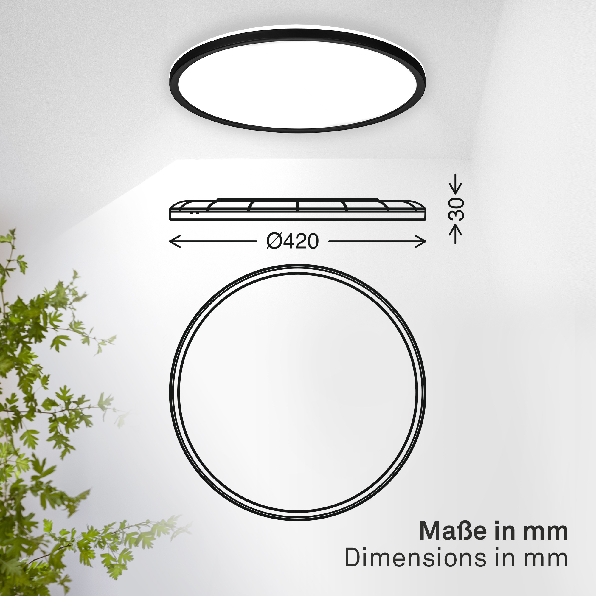 B.K.Licht LED Panel »SHALLOW« LED-Board 1 Stk. Neutralweiß 42x3 cm, Badlampe, Badezimmer, Küche, Wohnzimmer