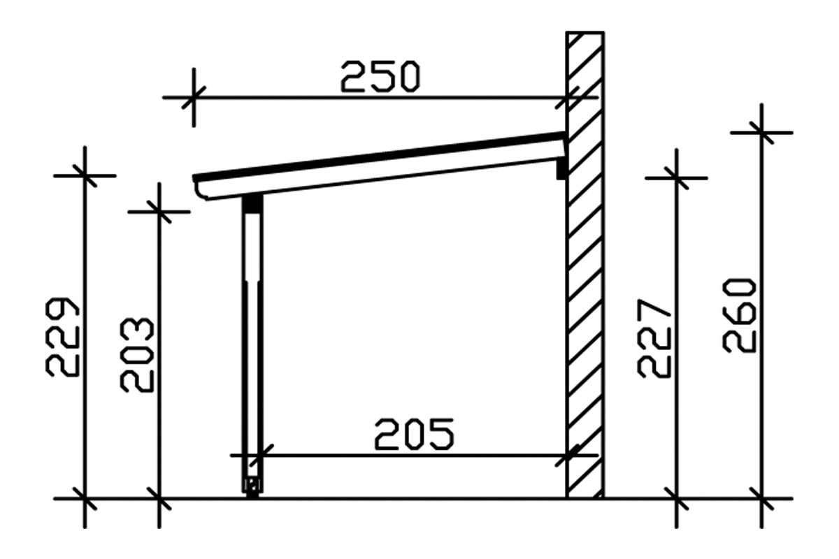 Skanholz Terrassendach »Rimini« 434 cm Breite, verschiedene Tiefen