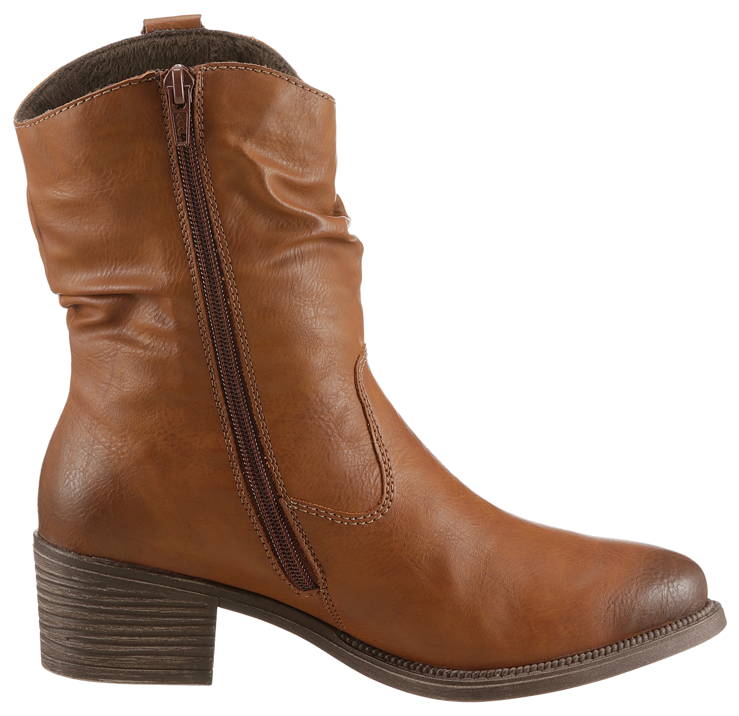 Rieker Westernstiefelette, Cowboyboots, slouchy Schaft, Blockabsatz, mit Innen-Reißverschluss