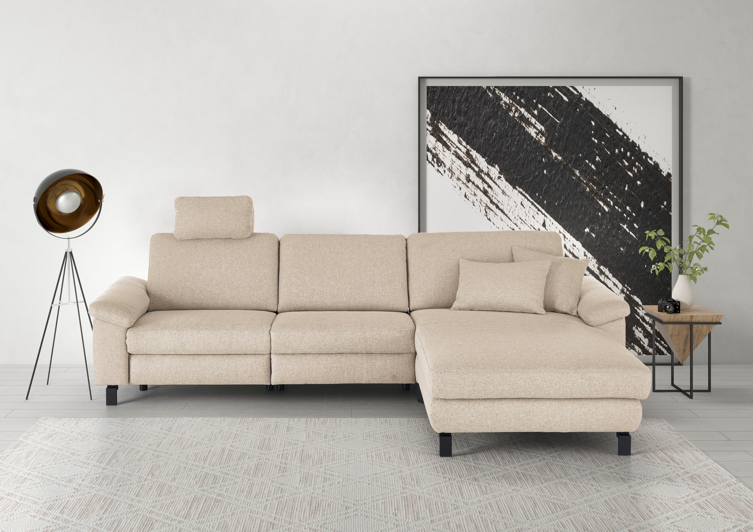 3C Candy Ecksofa »Mainau L-Form«, Relaxfunktion im 1,5-Sitzer, motorische Schlaffunktion in Longchair