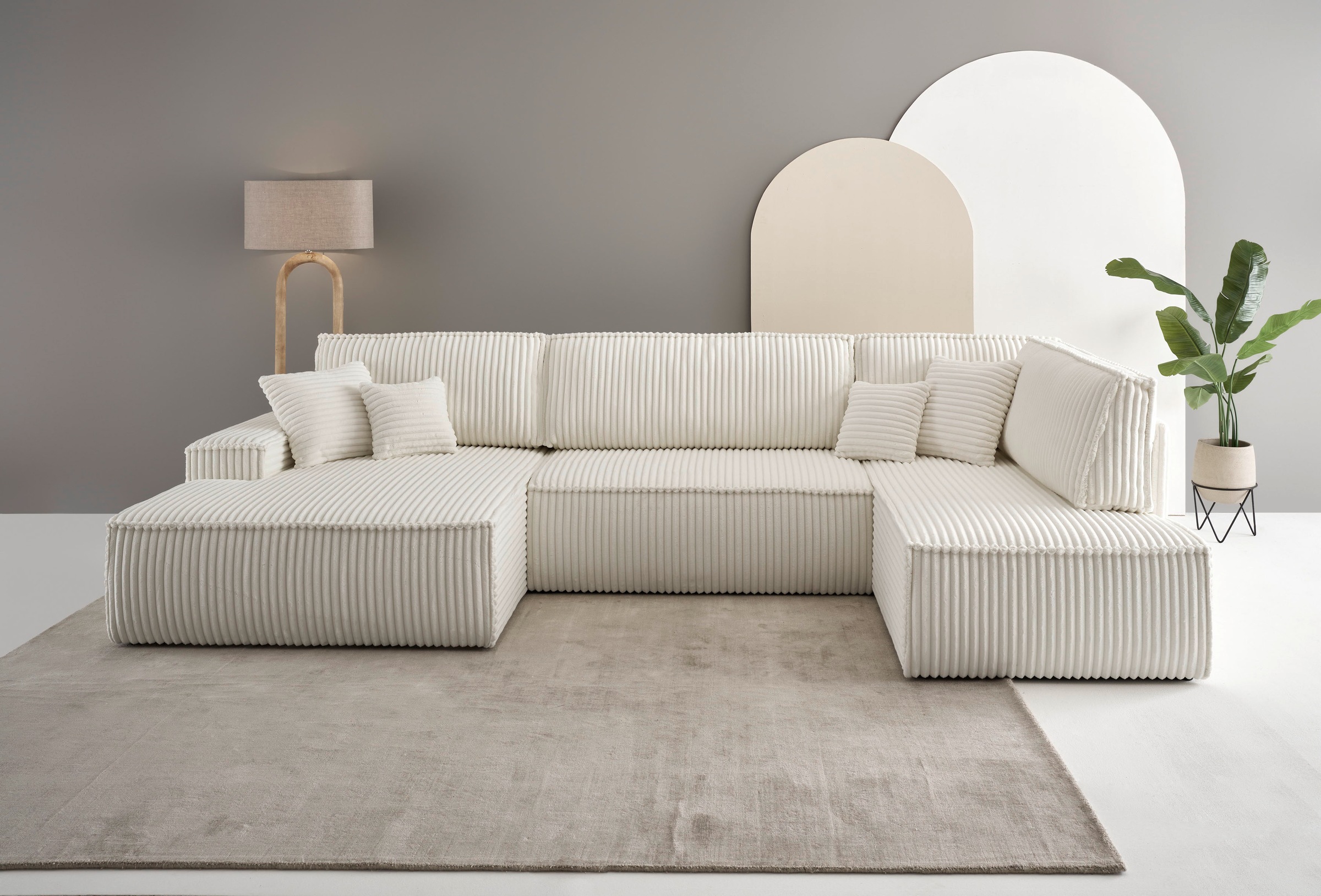 andas Wohnlandschaft »FINNLEY U-Form XXL 329 cm, Schlafsofa, Schlaffunktion günstig online kaufen