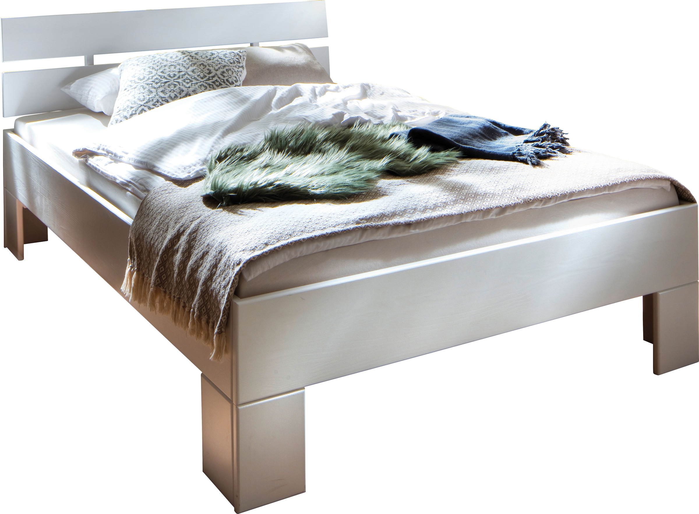 Home affaire Bettgestell »Progress Massivholzbett in 5 Größen, weiß lackier günstig online kaufen