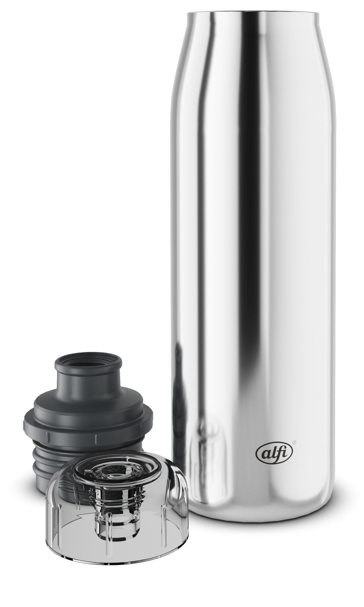 Alfi Isolierflasche »ISO BOTTLE, Edelstahlkörper, spülmaschinenfest« 0,5l, 12h heiß & 24h kalt, Trinköffnung mit konsistentem Trinkfluss