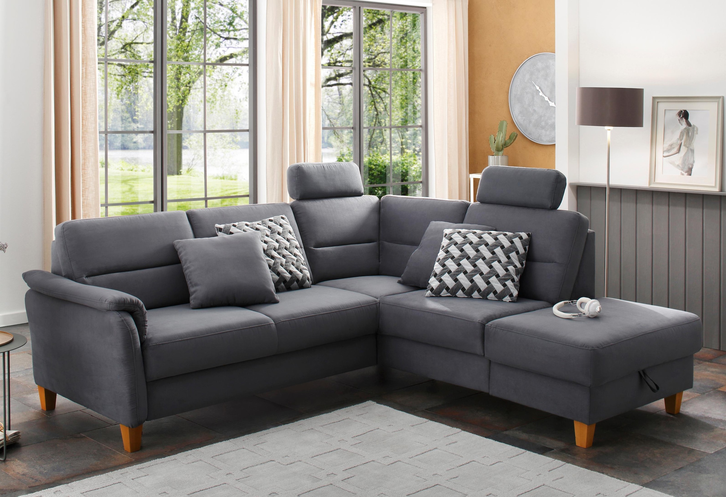 Home affaire Ecksofa »Palmera L-Form, B: 236 cm« optional Bettfunktion & Be günstig online kaufen